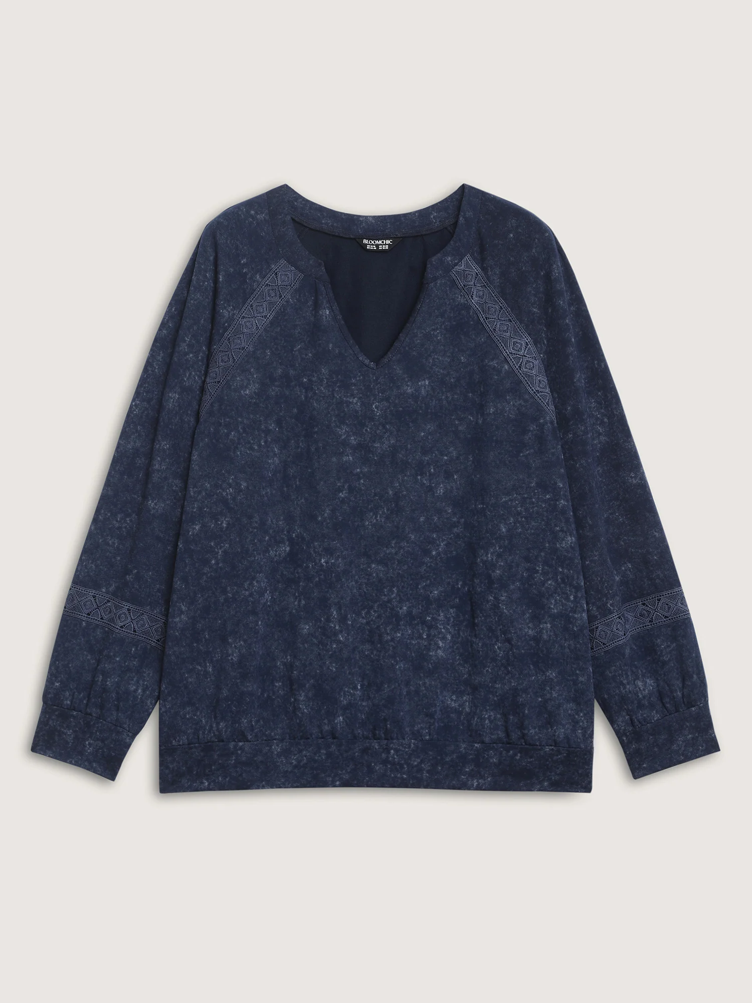 Snow Wash Effect Lace Trim Sweatshirt - Image 7