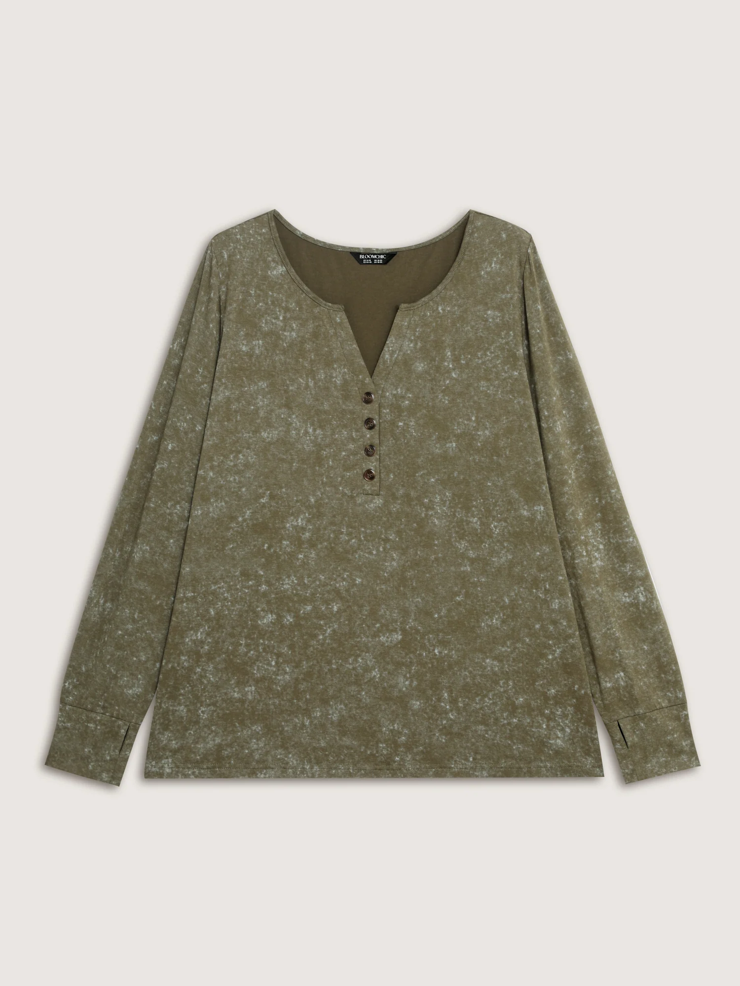 Snowflake Effect Button Detail T-Shirt - Image 8