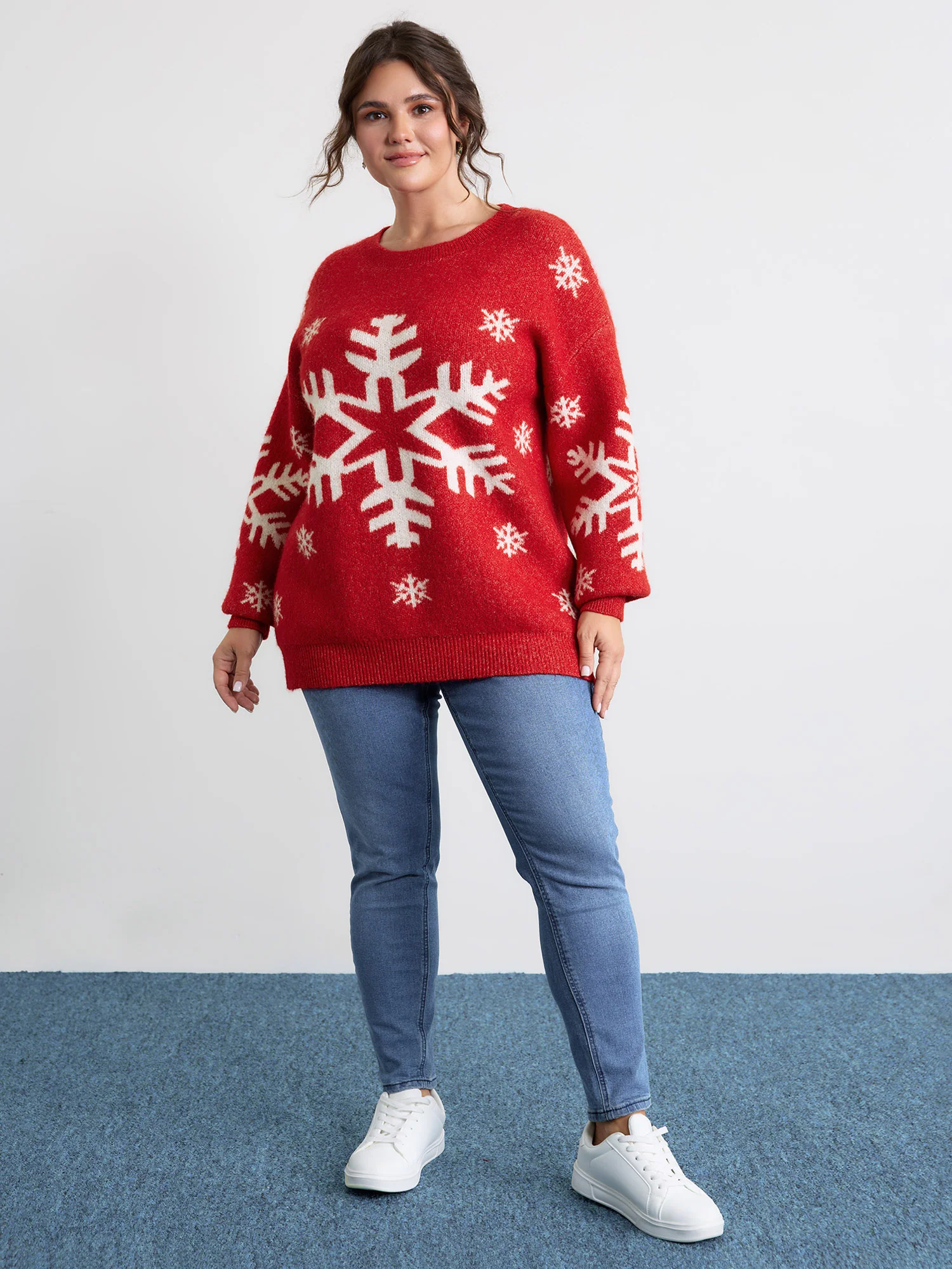 Snowflake Holiday Print Pullover - Image 3