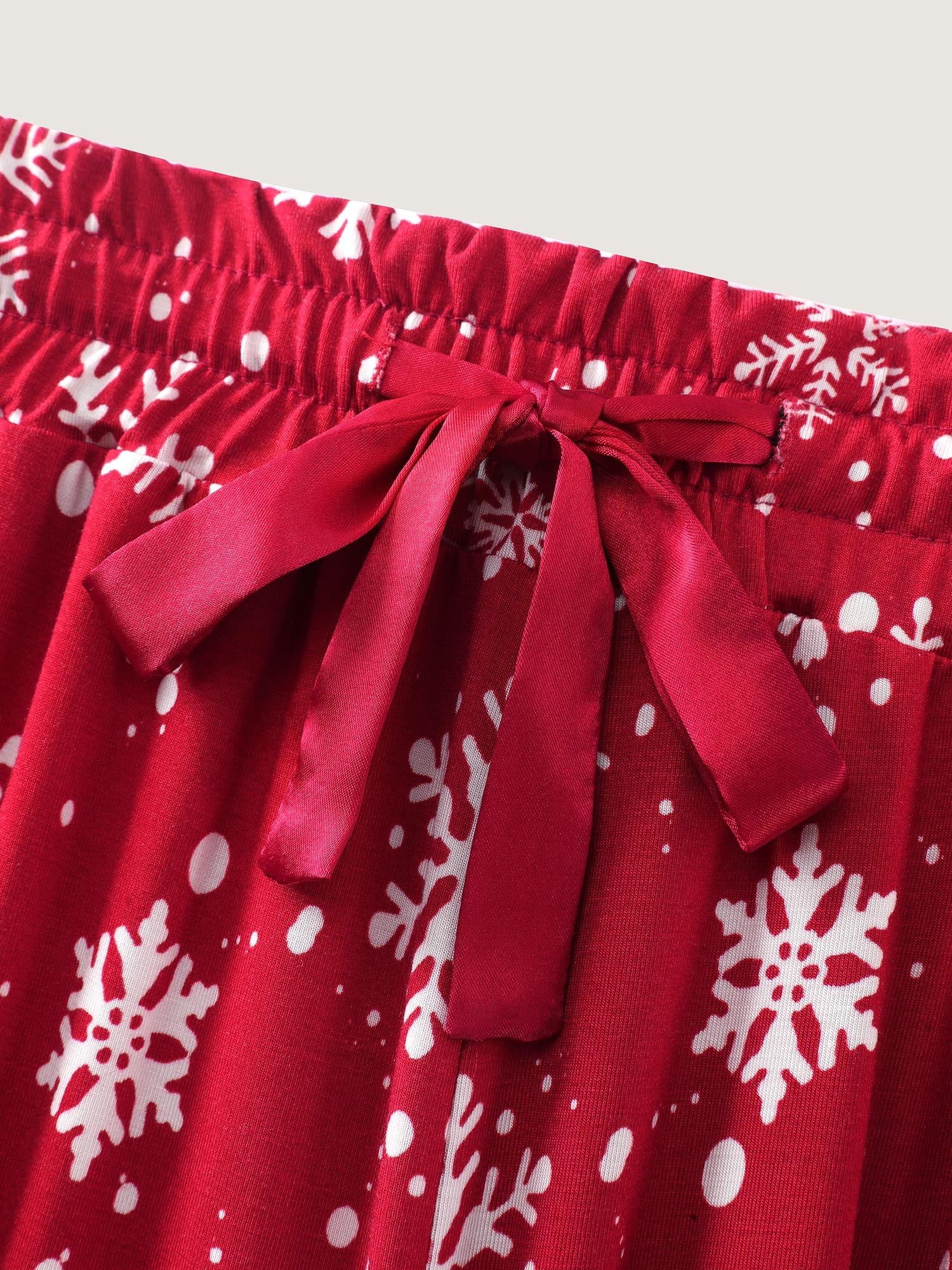 Snowflake Pattern Drawstring Waist Lounge Bottoms - Image 7