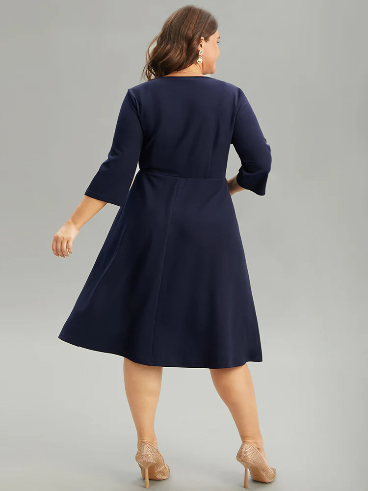 Snowflake Sequin Embroidered Pocket Dress - Image 2