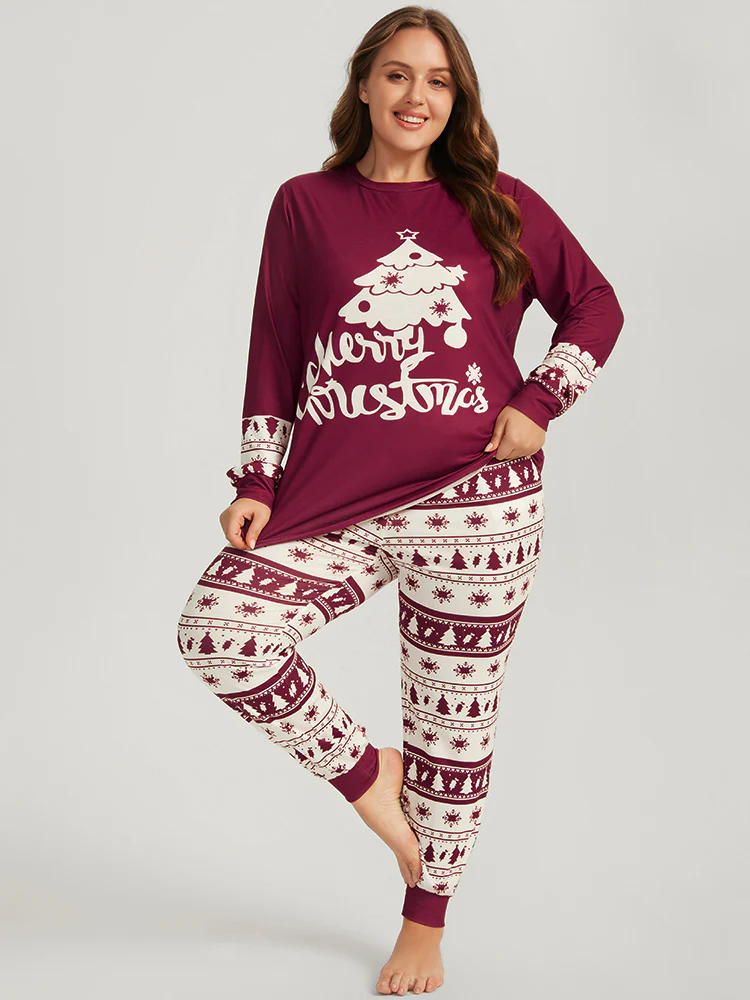 Snowflake & Tree Print Pocket Pajama Bottoms - Image 2