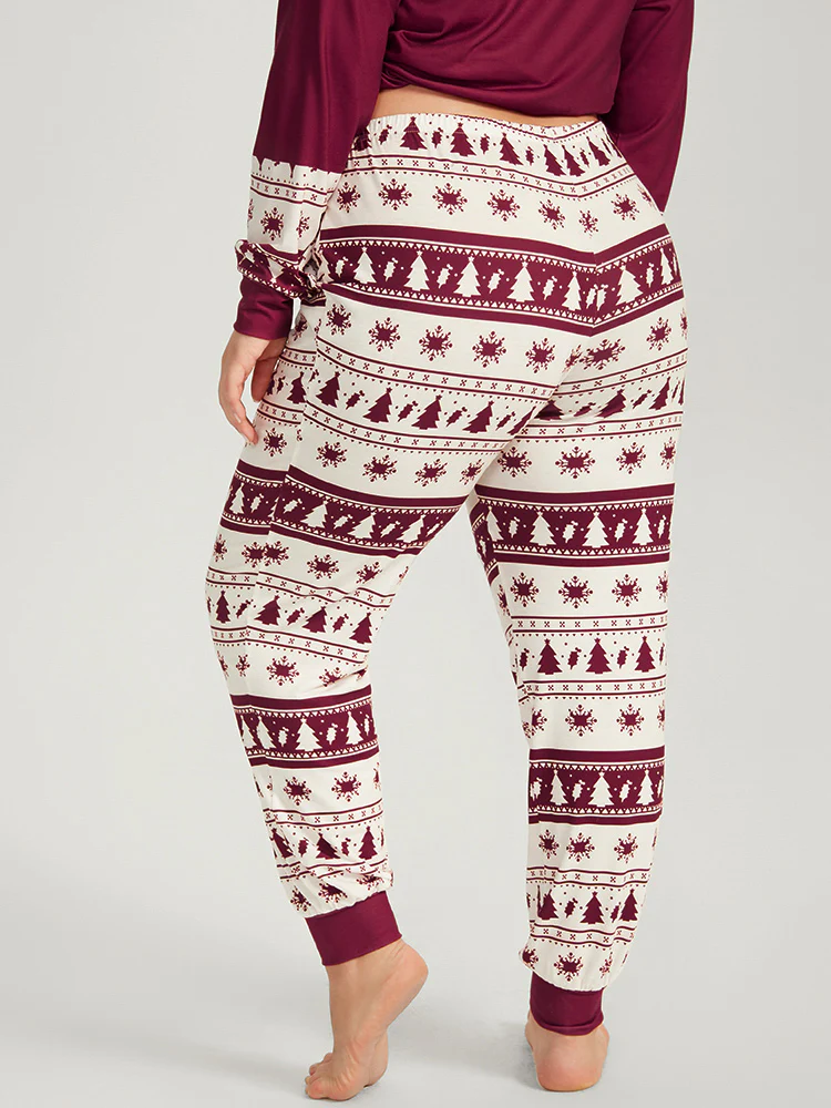 Snowflake & Tree Print Pocket Pajama Bottoms - Image 4