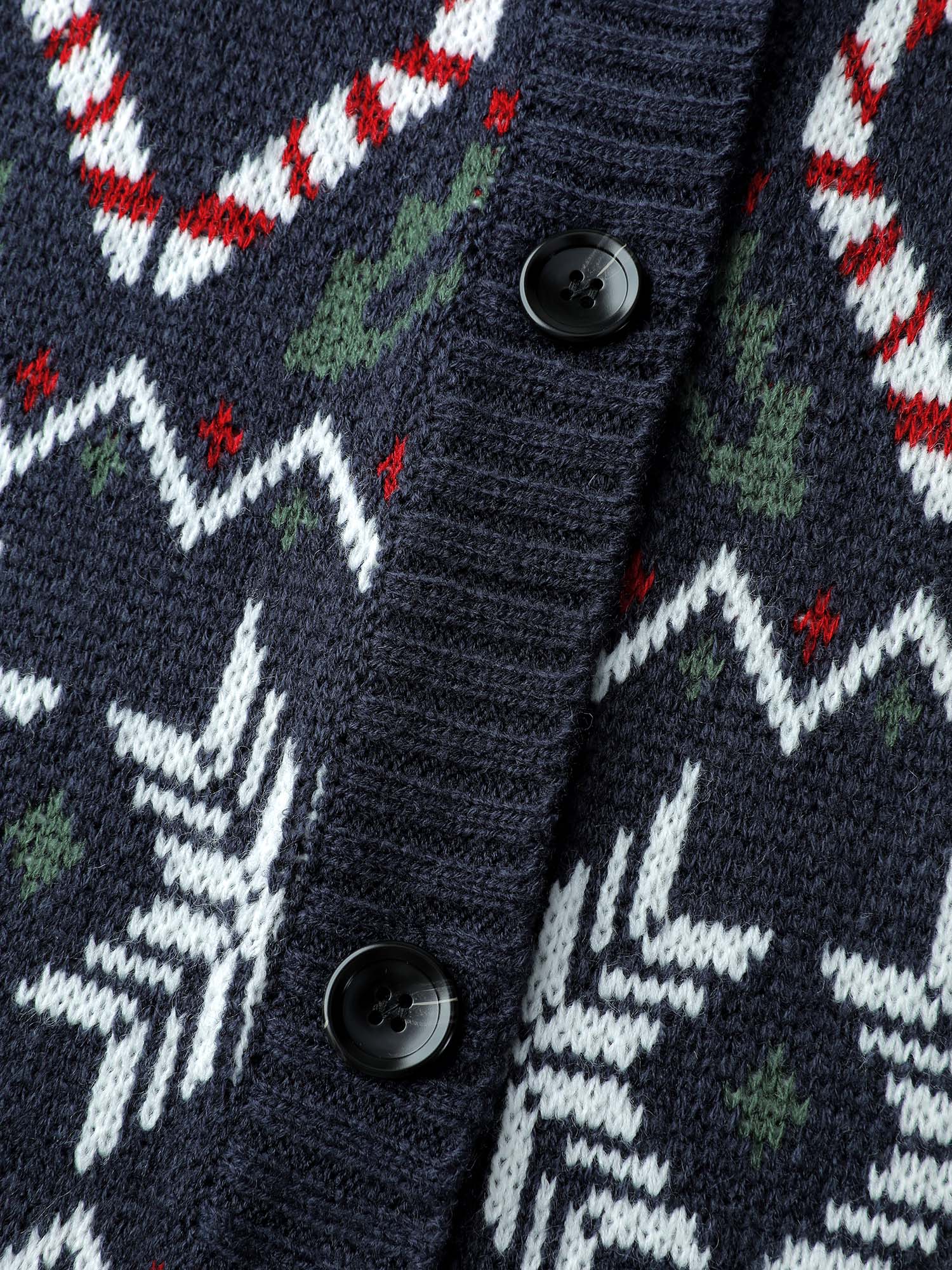 Snowman Holiday Jacquard Pockets Knit Cardigan - Image 8