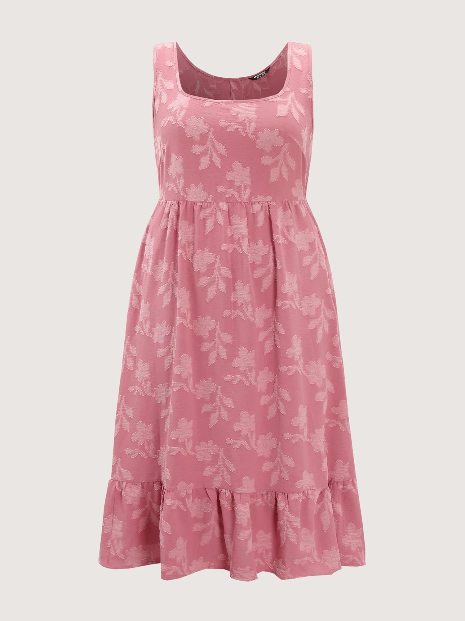 Soft Floral Pattern Ruffled Hem Midi Dress - Image 8