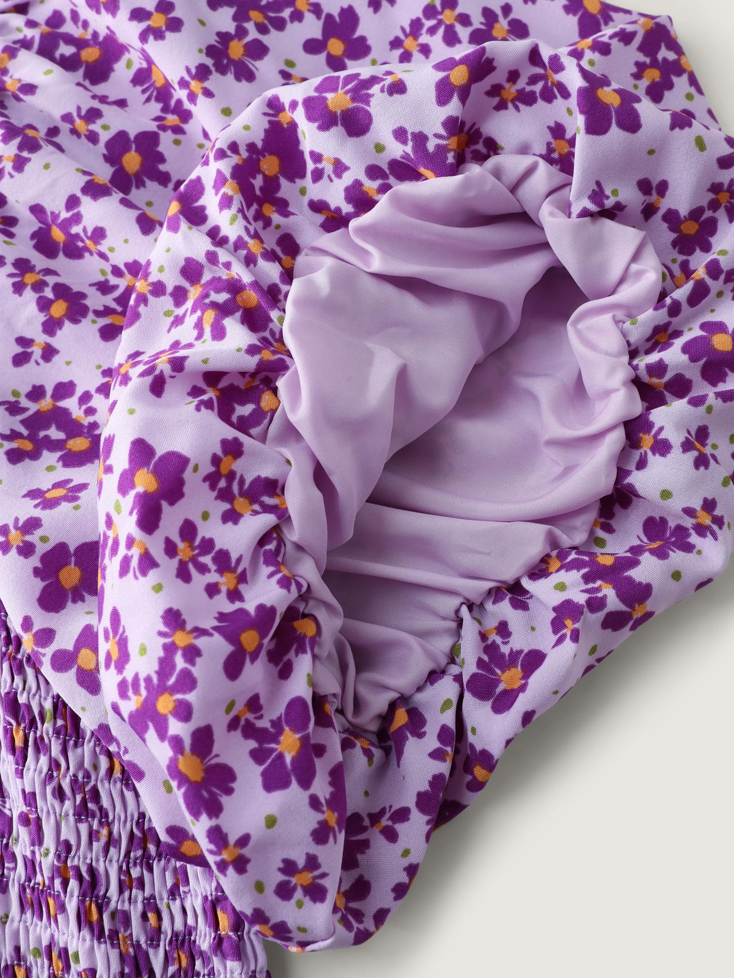Soft Floral Print Cinched-Waist Mini Dress - Image 6