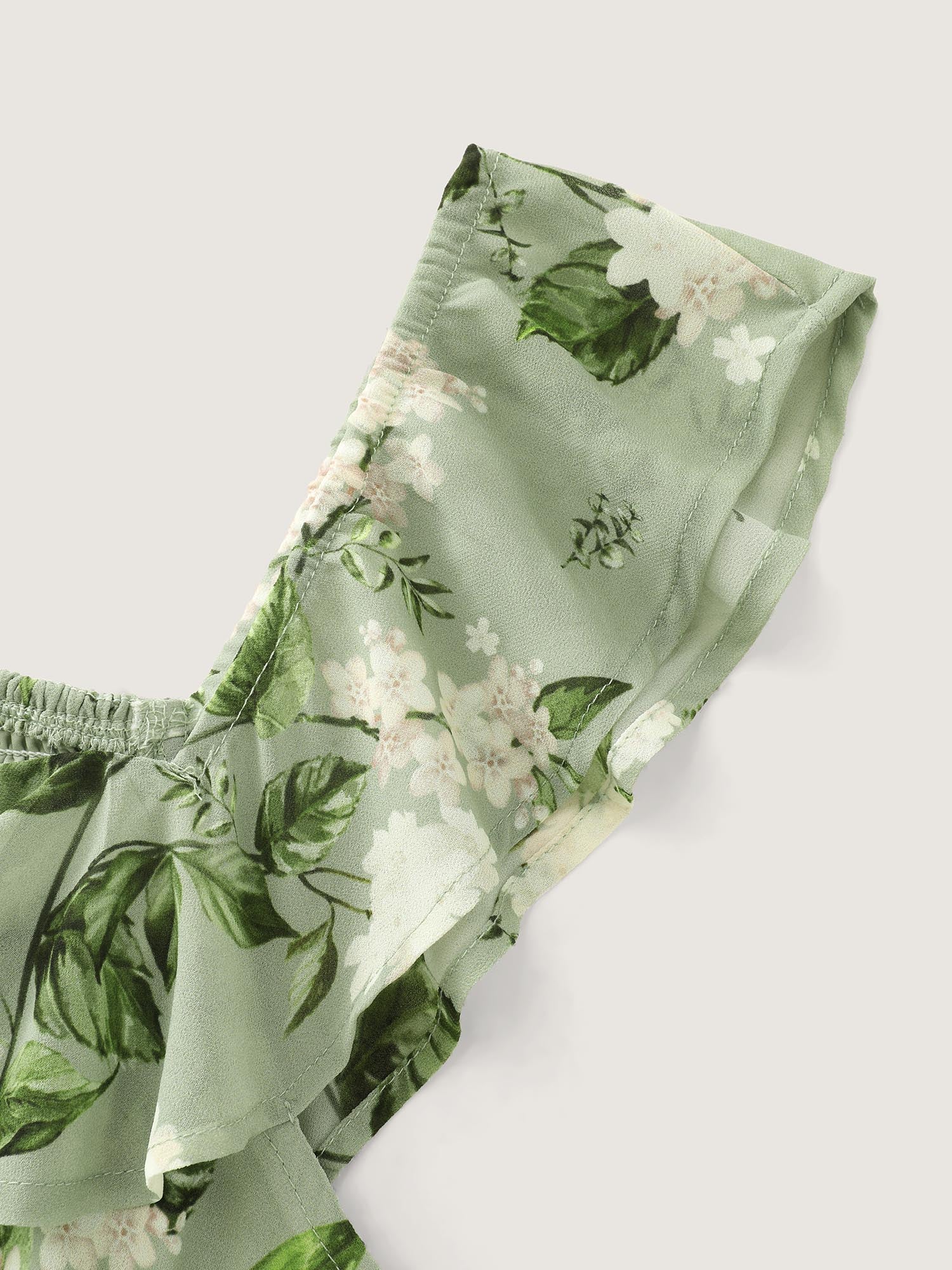 Soft Floral Print Ruffled Hem Midi Dress - Image 5