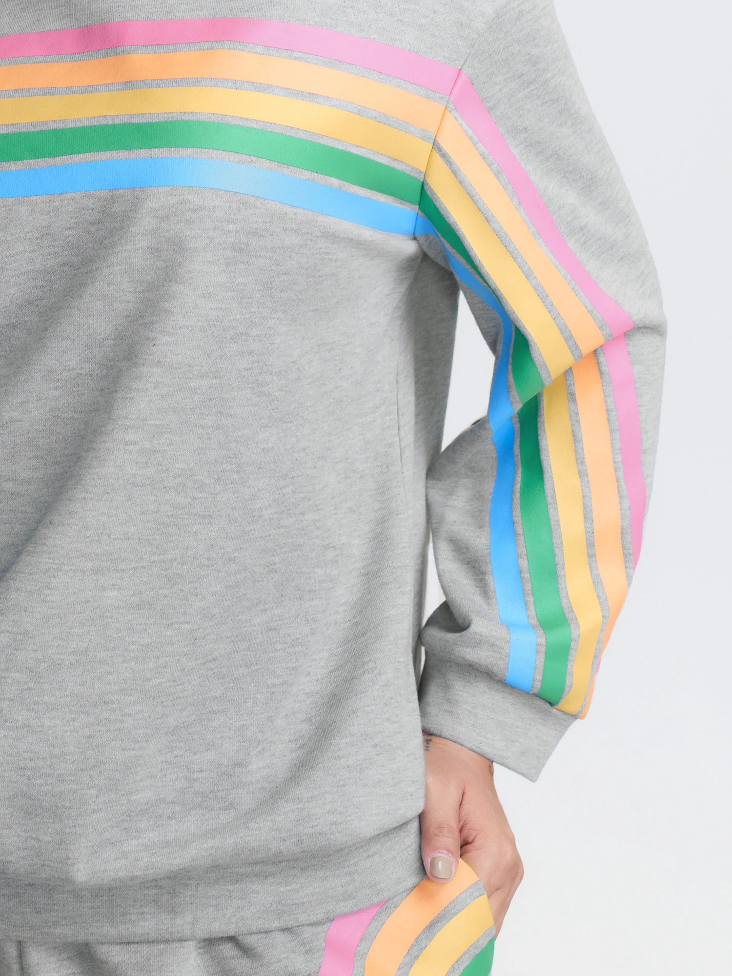 Soft Rainbow Print Round Neck Sweatshirt - Image 3