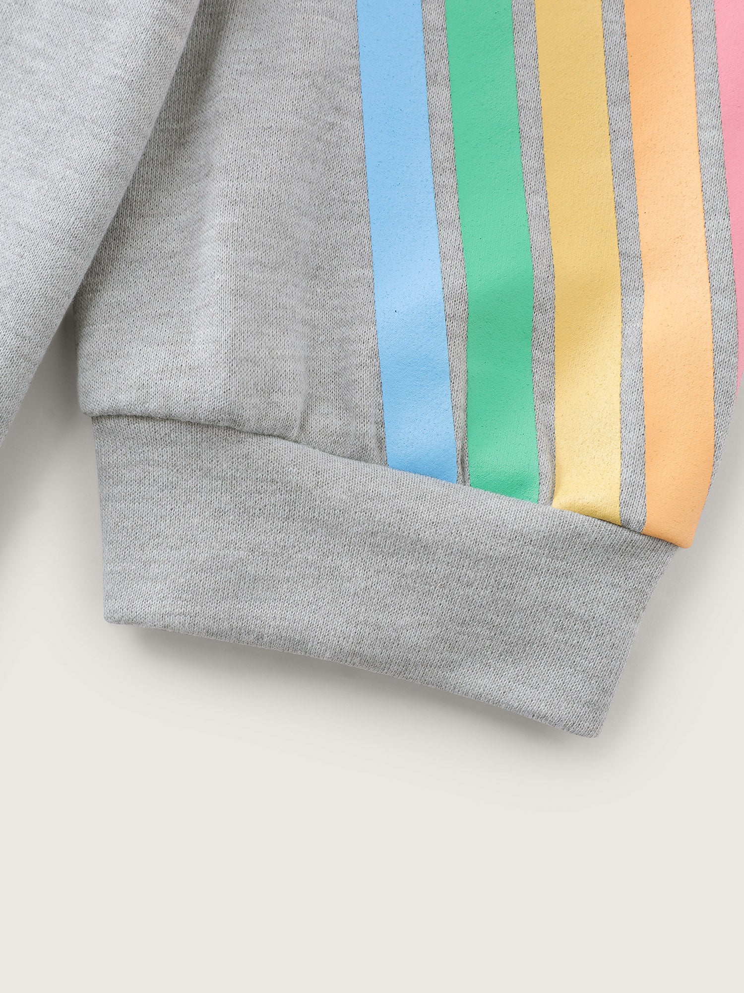 Soft Rainbow Print Round Neck Sweatshirt - Image 6