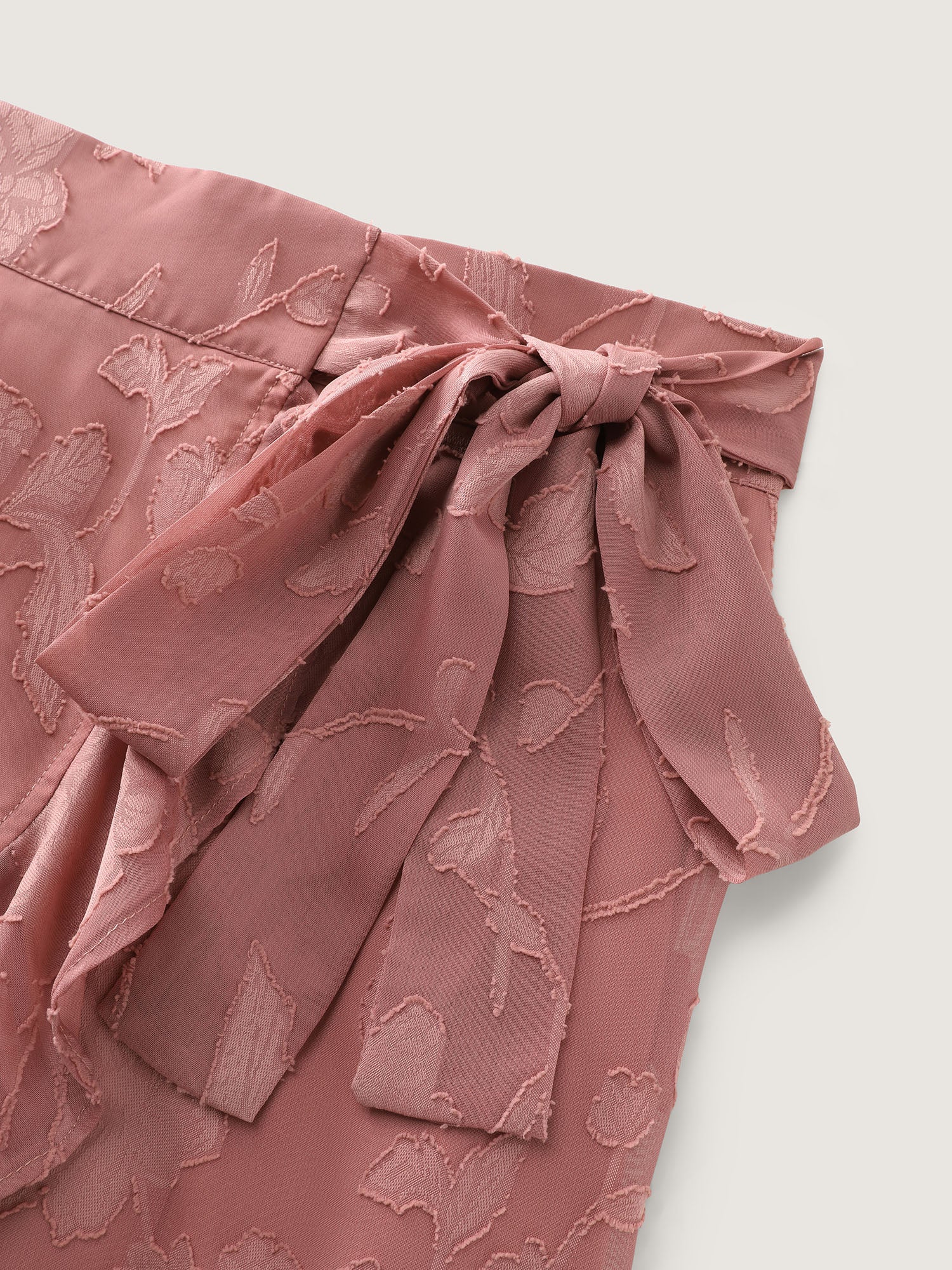 Soft Romance Jacquard High-Low Wrap Midi Skirt - Image 5