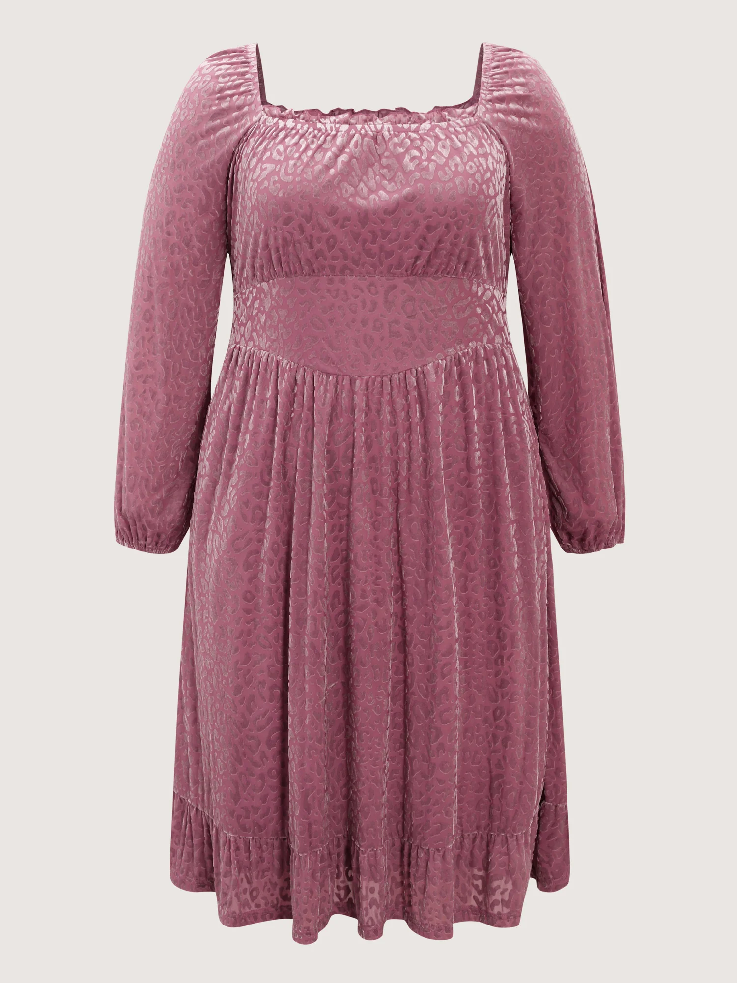 Soft Romance Leopard Print Shirred Waist Midi Dress - Image 7