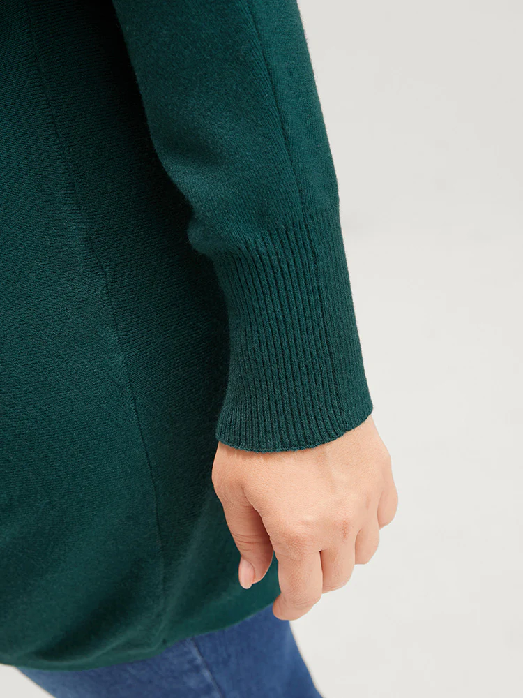Solid Soft Sexy Yarn Knit Dolman Sleeve Cold Shoulder Knit Top - Image 7