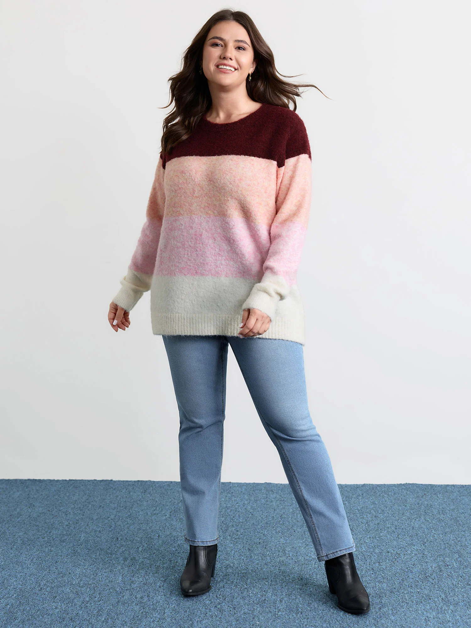 Soft Striped Contrast Pullover - Image 3