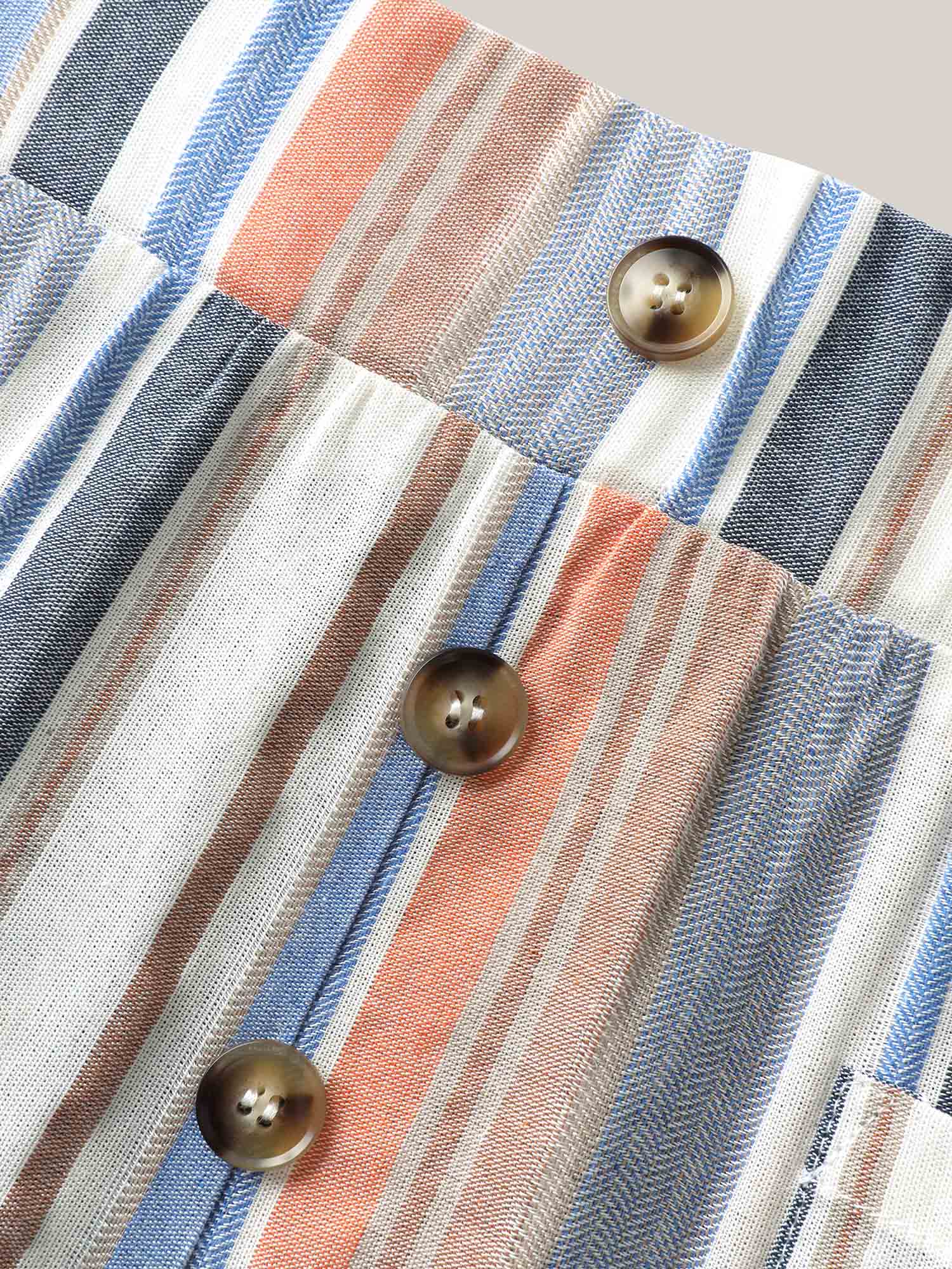 Soft Stripes Button Wide-Leg Pants - Image 6