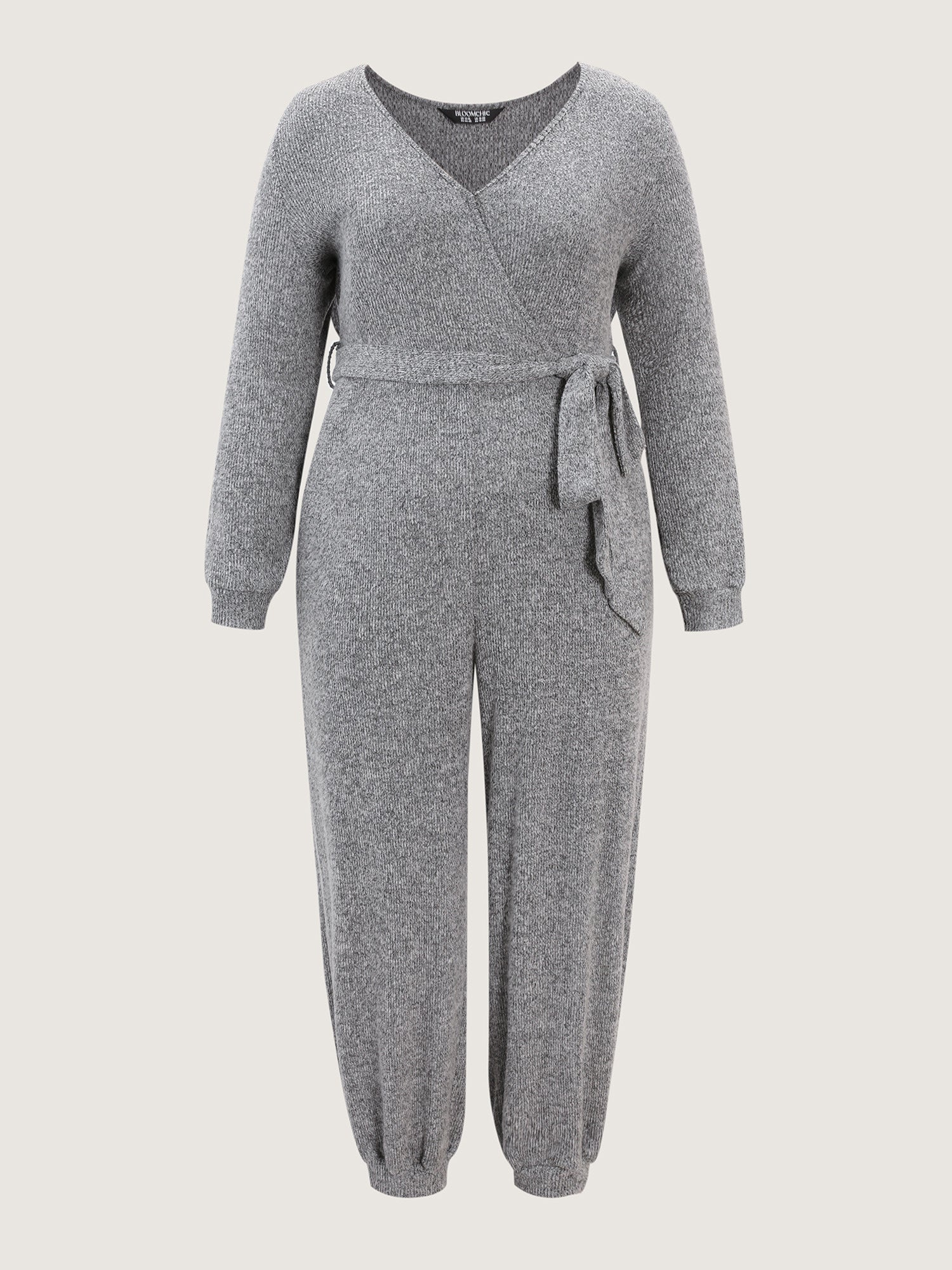 Soft Wrap Waist-Tie Pockets Lounge Jumpsuit - Image 7