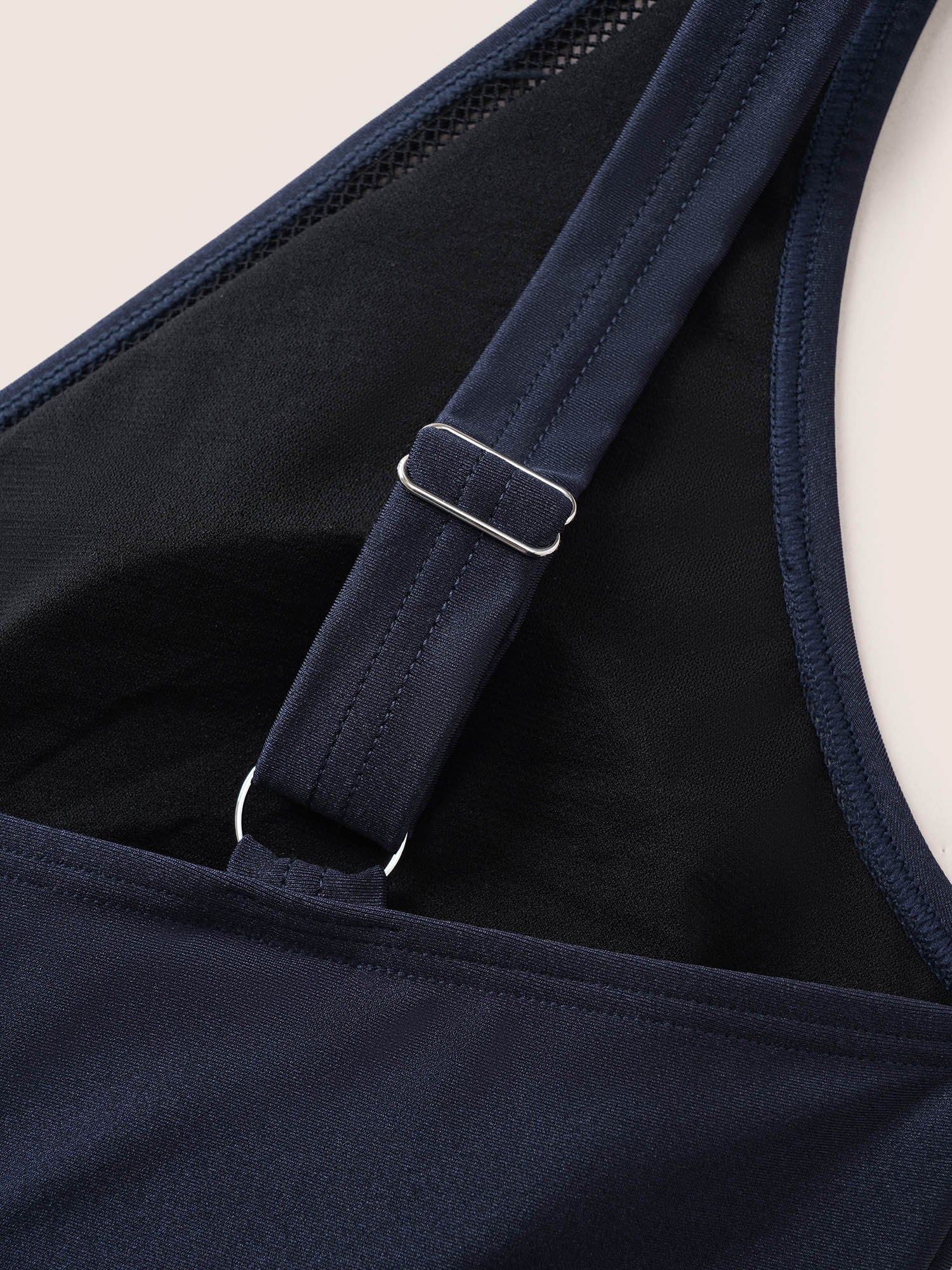 Solid Adjustable Straps Gathered One Piece Swimsuit - Image 11