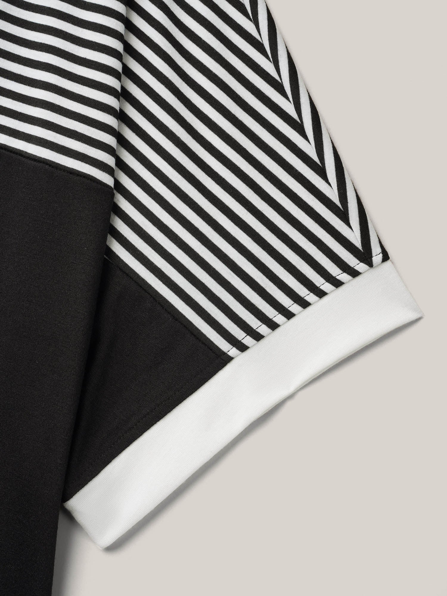 Solid and Striped Contrast Hem T-Shirt - Image 7