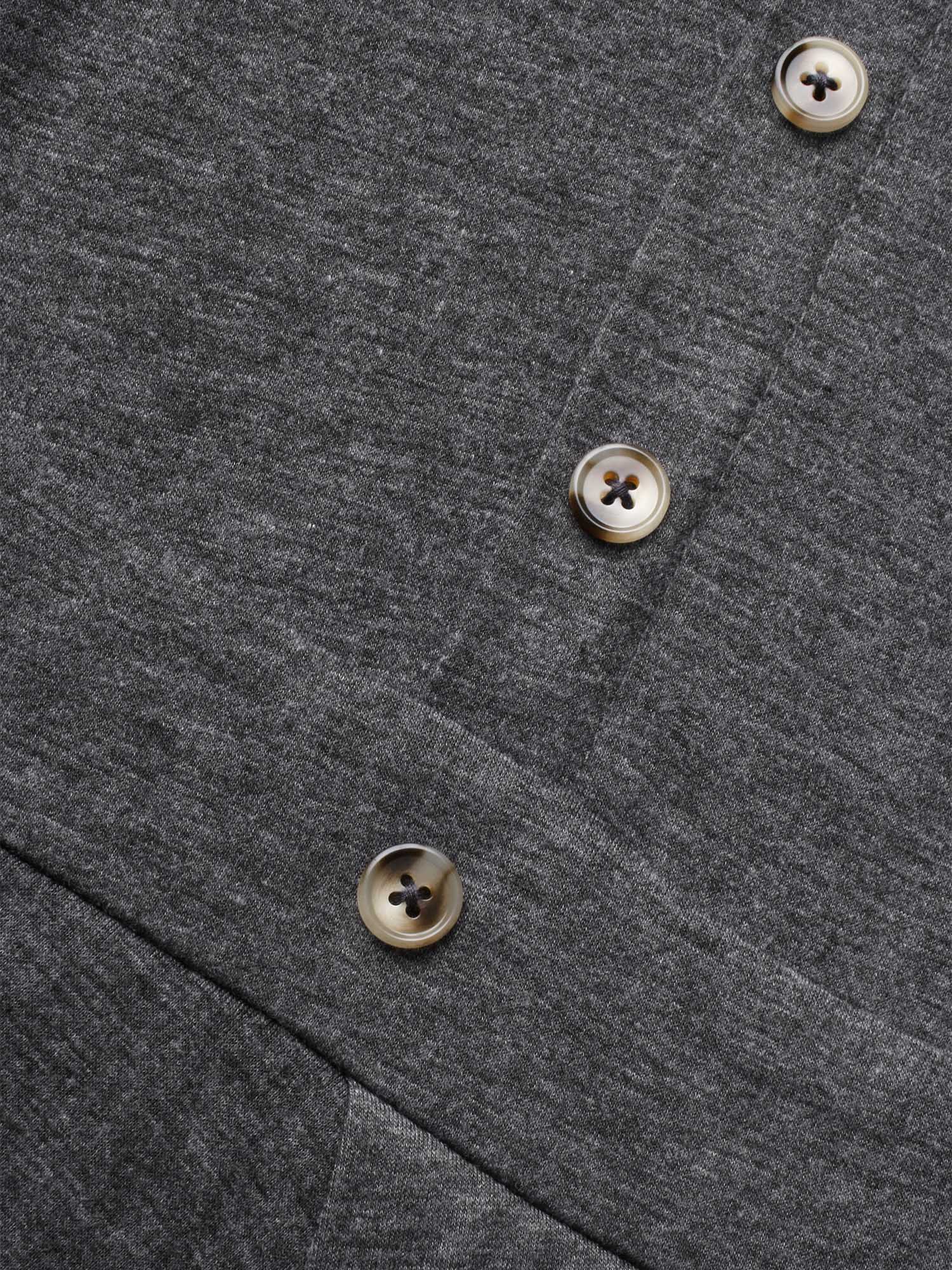 Solid Button Detail Wrap Hem Knit Dress - Image 7
