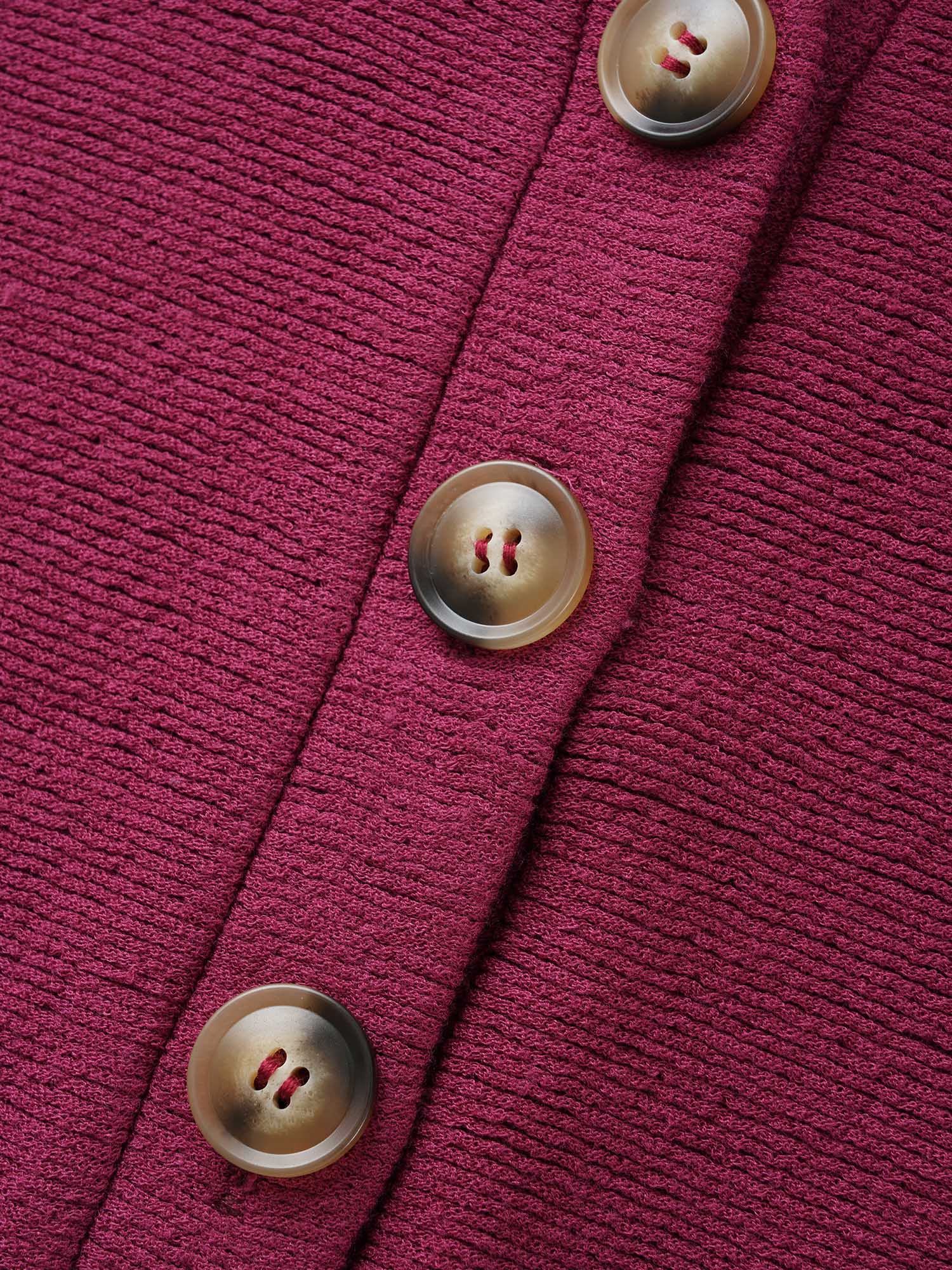 Solid Button Up Hooded Drawstring Sweatshirt - Image 5