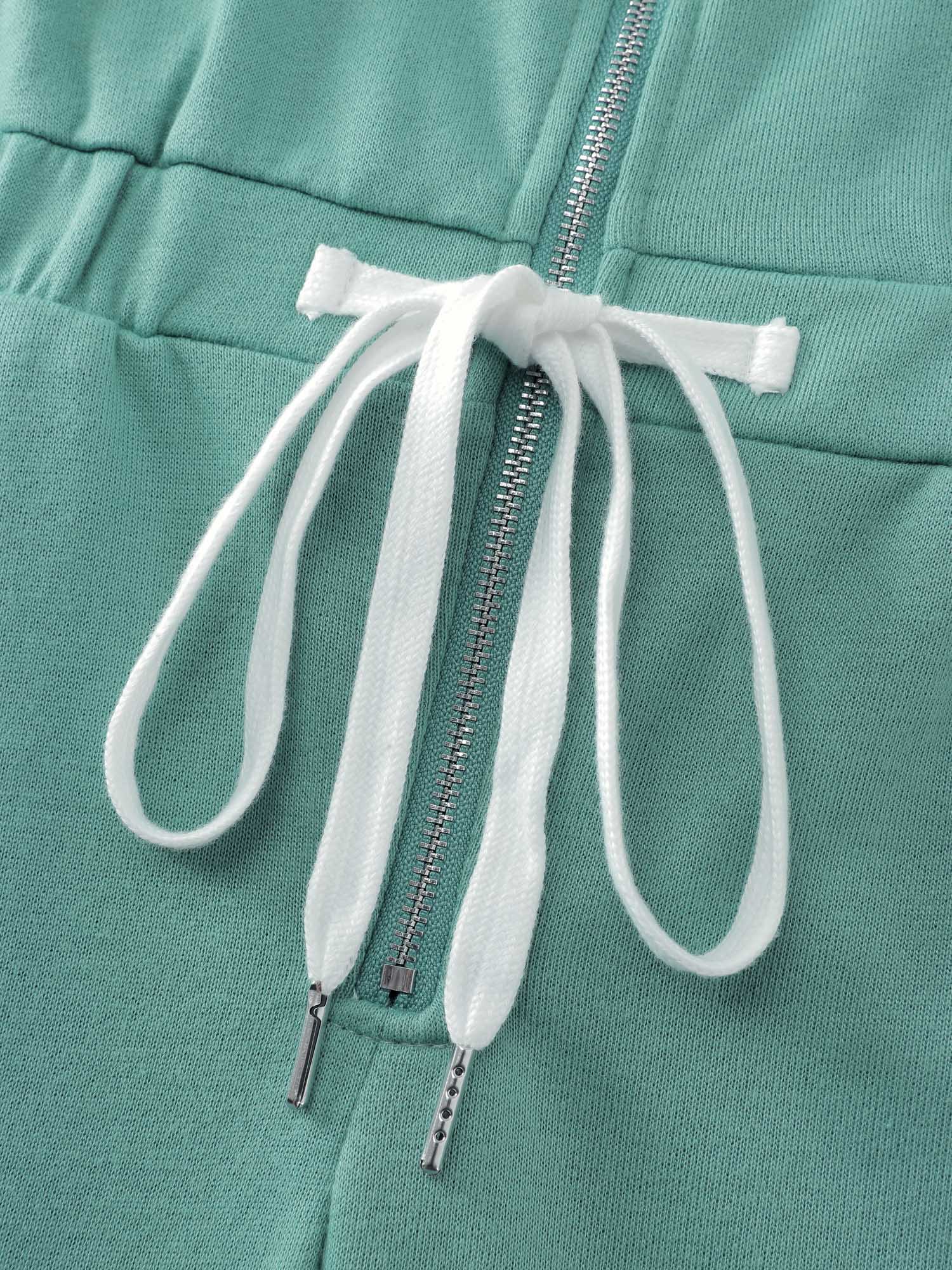 Solid Color Drawstring Waist Lounge Jumpsuit - Image 6