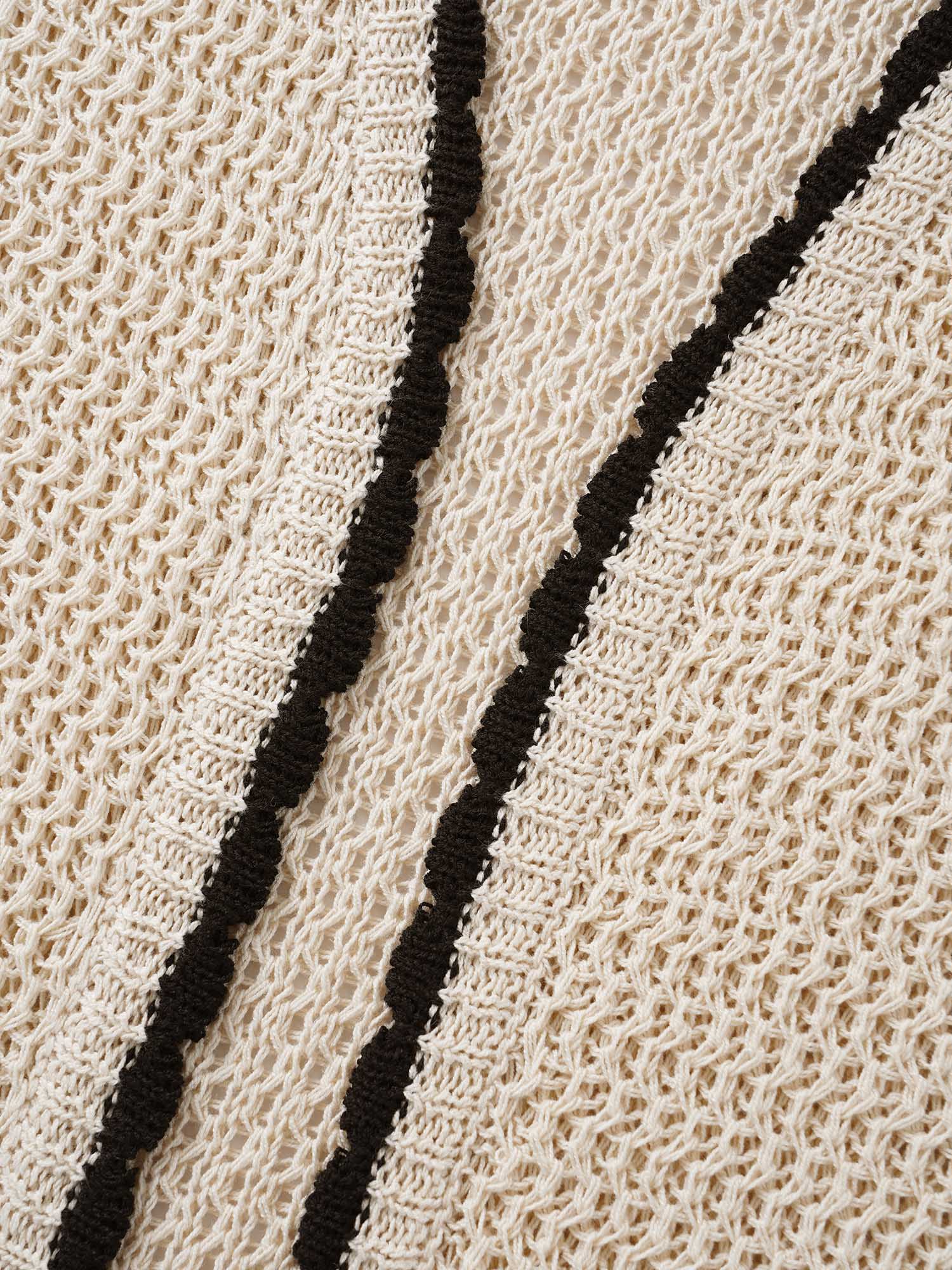 Solid Contrast Trim Bell Sleeve Cardigan - Image 8