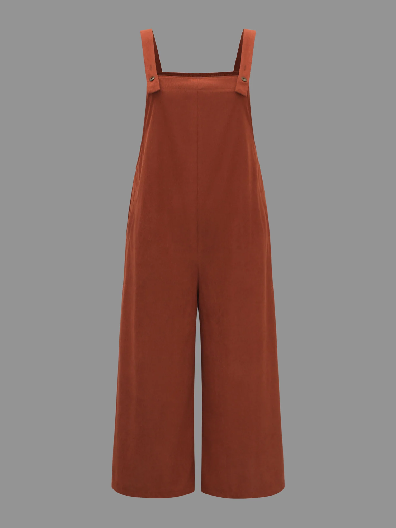 Solid Corduroy Wide Leg Overall - Image 8