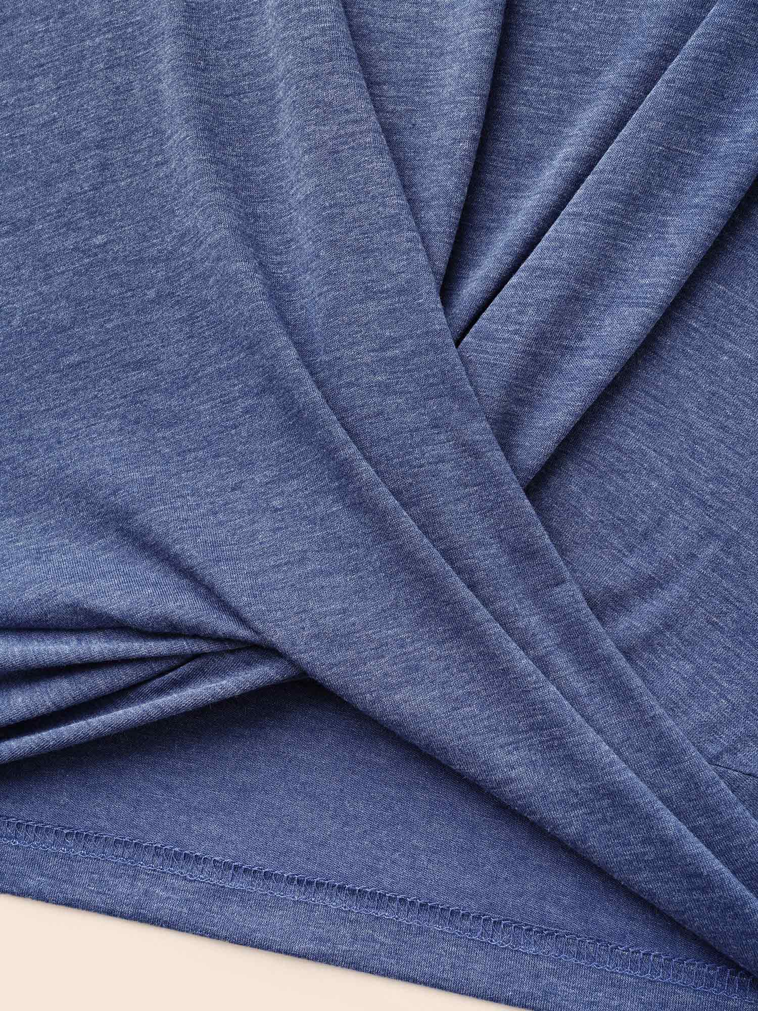 Solid Crew Neck Twist Front T-shirt - Image 5