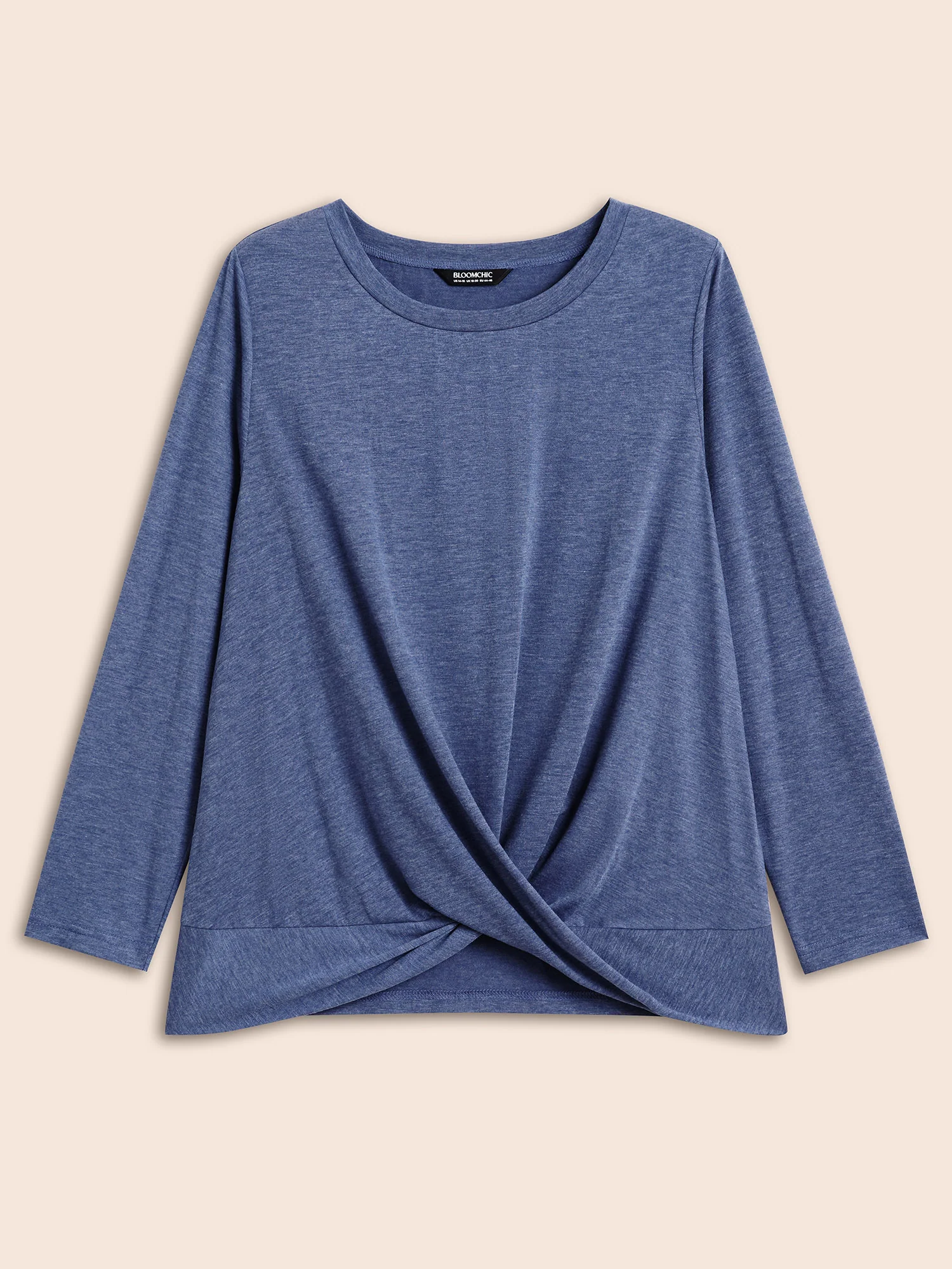 Solid Crew Neck Twist Front T-shirt - Image 6