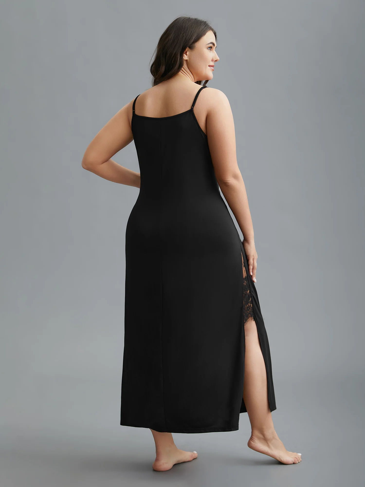 Flirty Crisscross Slit Hem Nightgown - Image 5