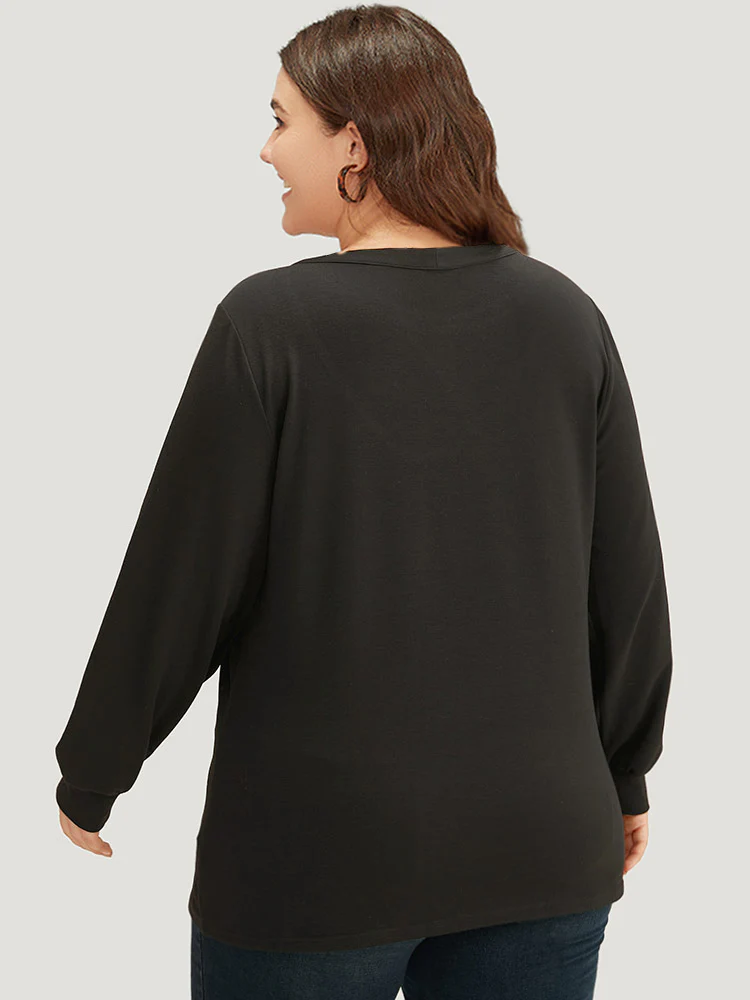 Solid Cut Out Sweatshirt - Image 2