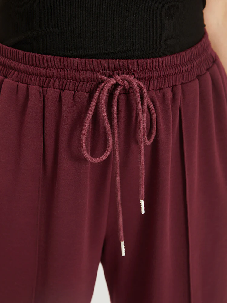 Solid Drawstring Pocket Loose Sweatpants - Image 7
