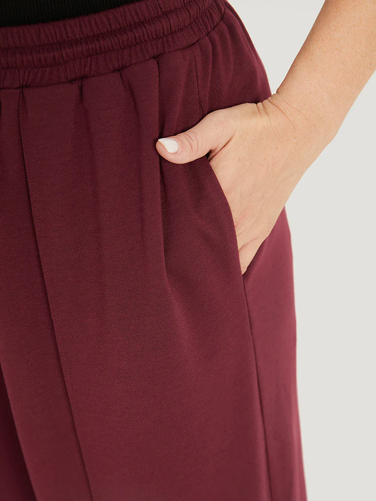 Solid Drawstring Pocket Loose Sweatpants - Image 8