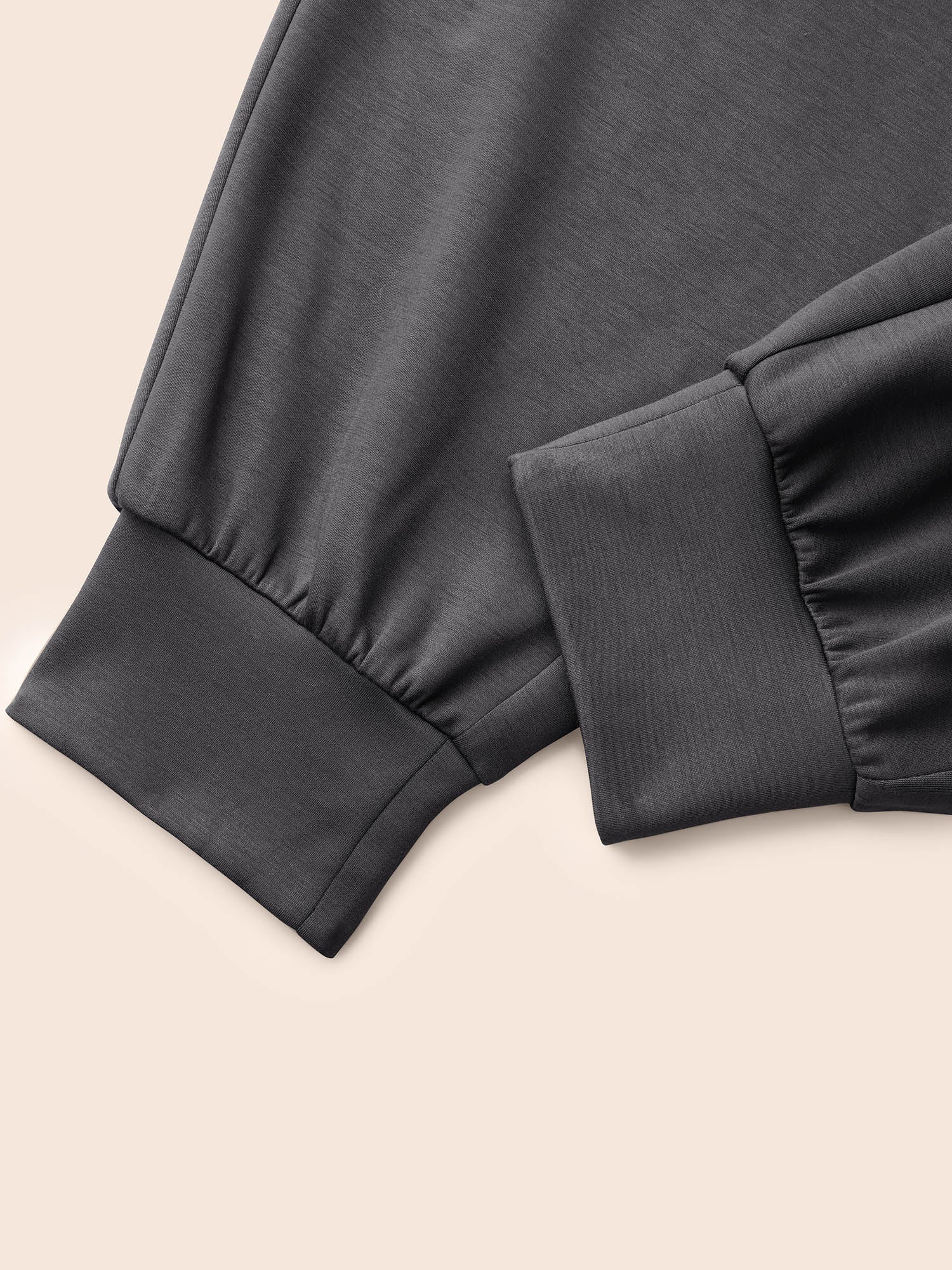 Solid Elastic Waist Carrot Pants - Image 5