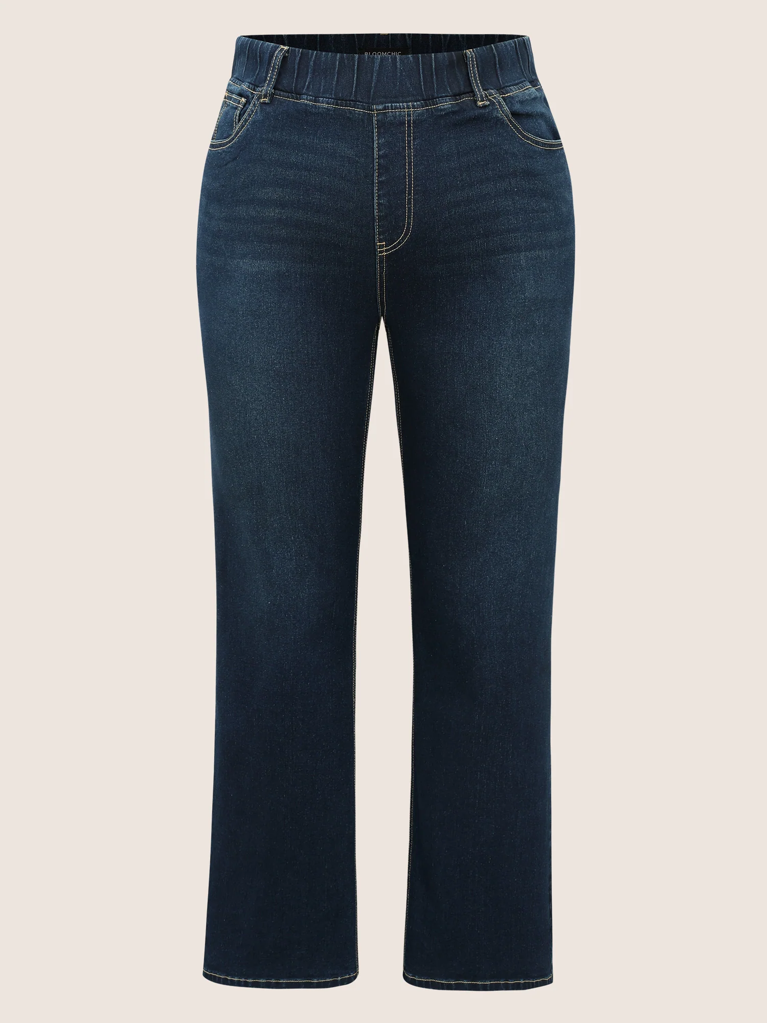 Pull-On Stretchy Waist Straight-Leg Jeans - Image 10