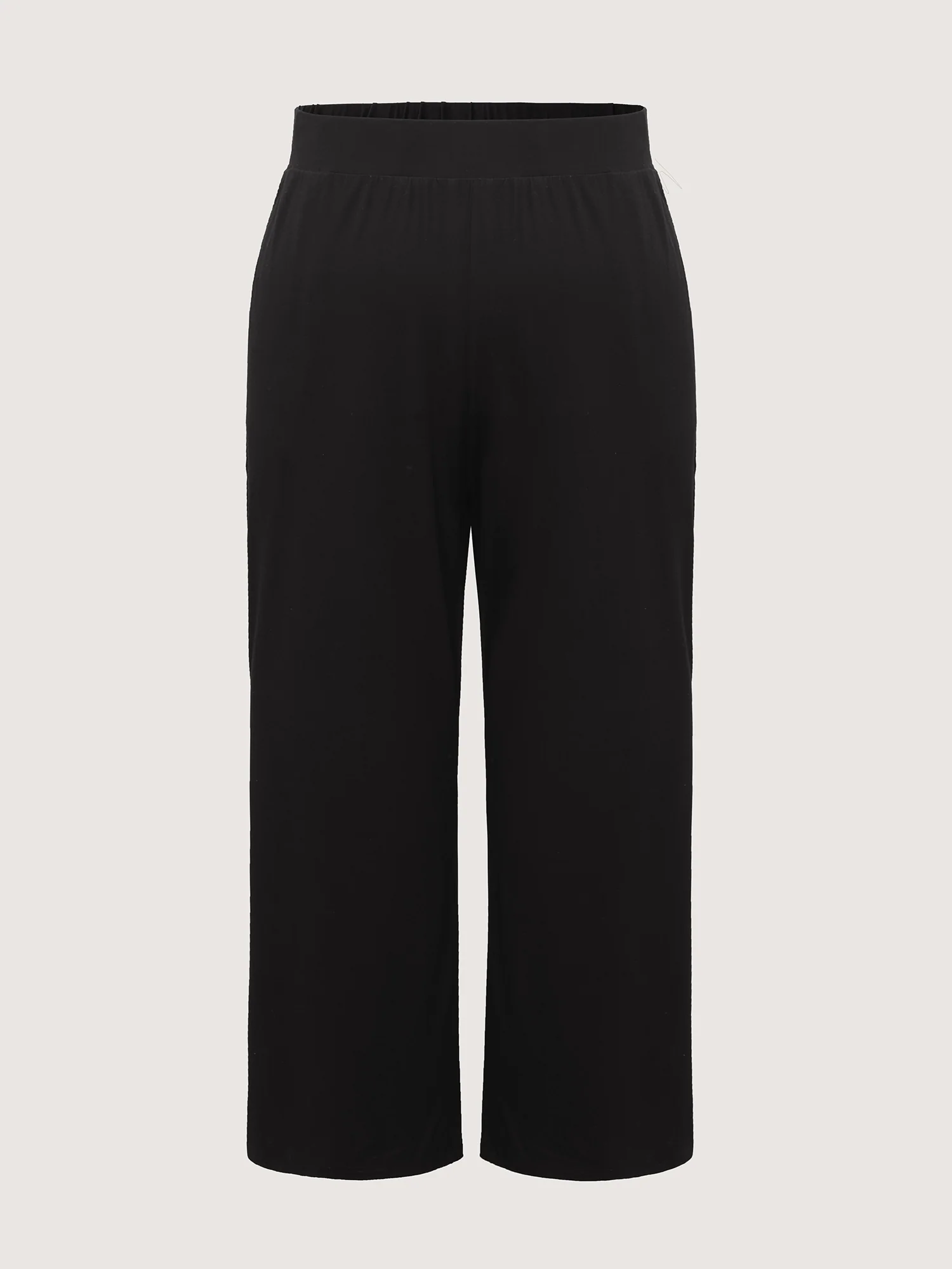 Solid Elastic Waist Wide Leg Lounge Bottoms - Image 7
