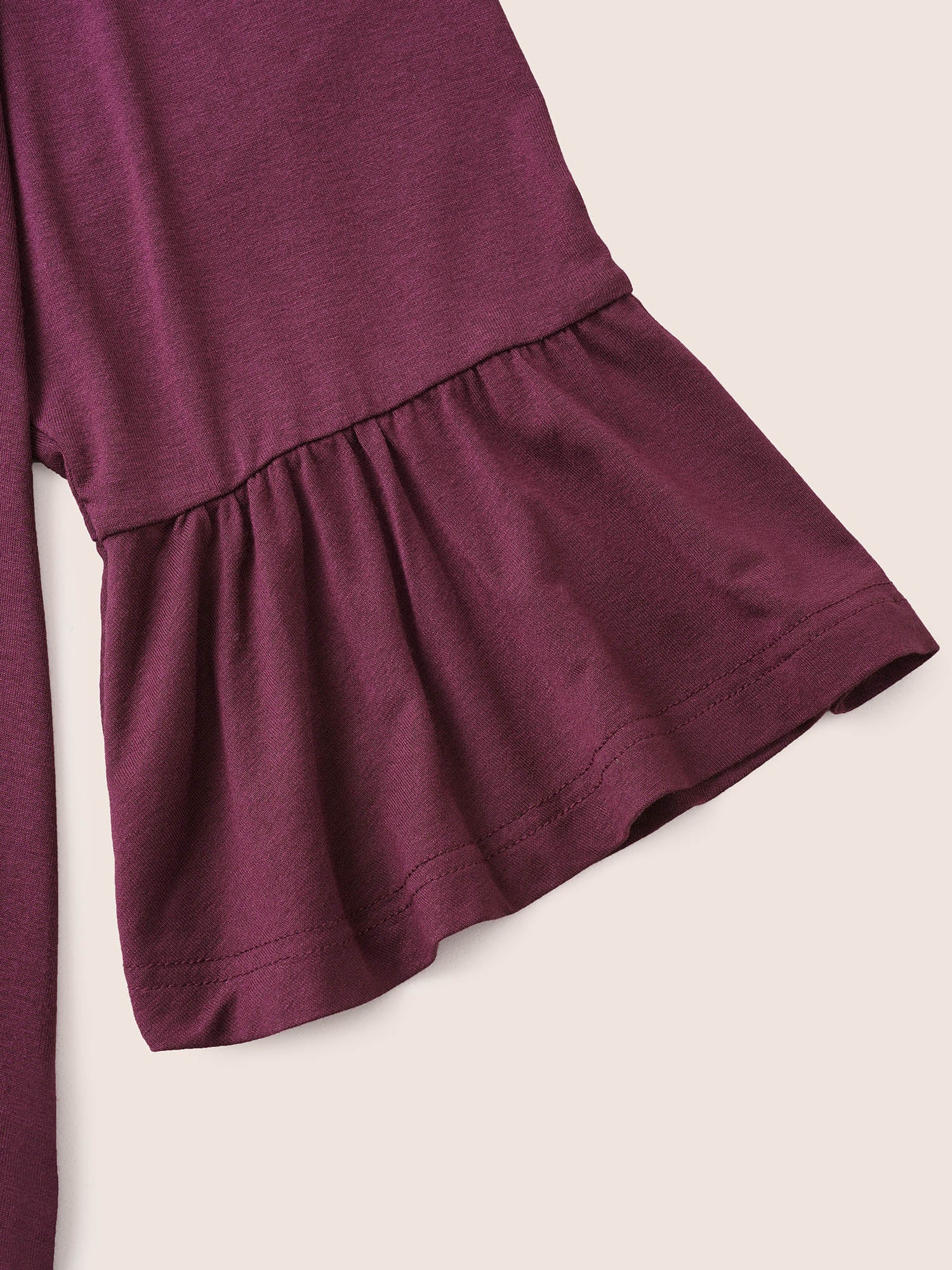 Solid Flutter Sleeve Off Shoulder T-shirt - Image 6