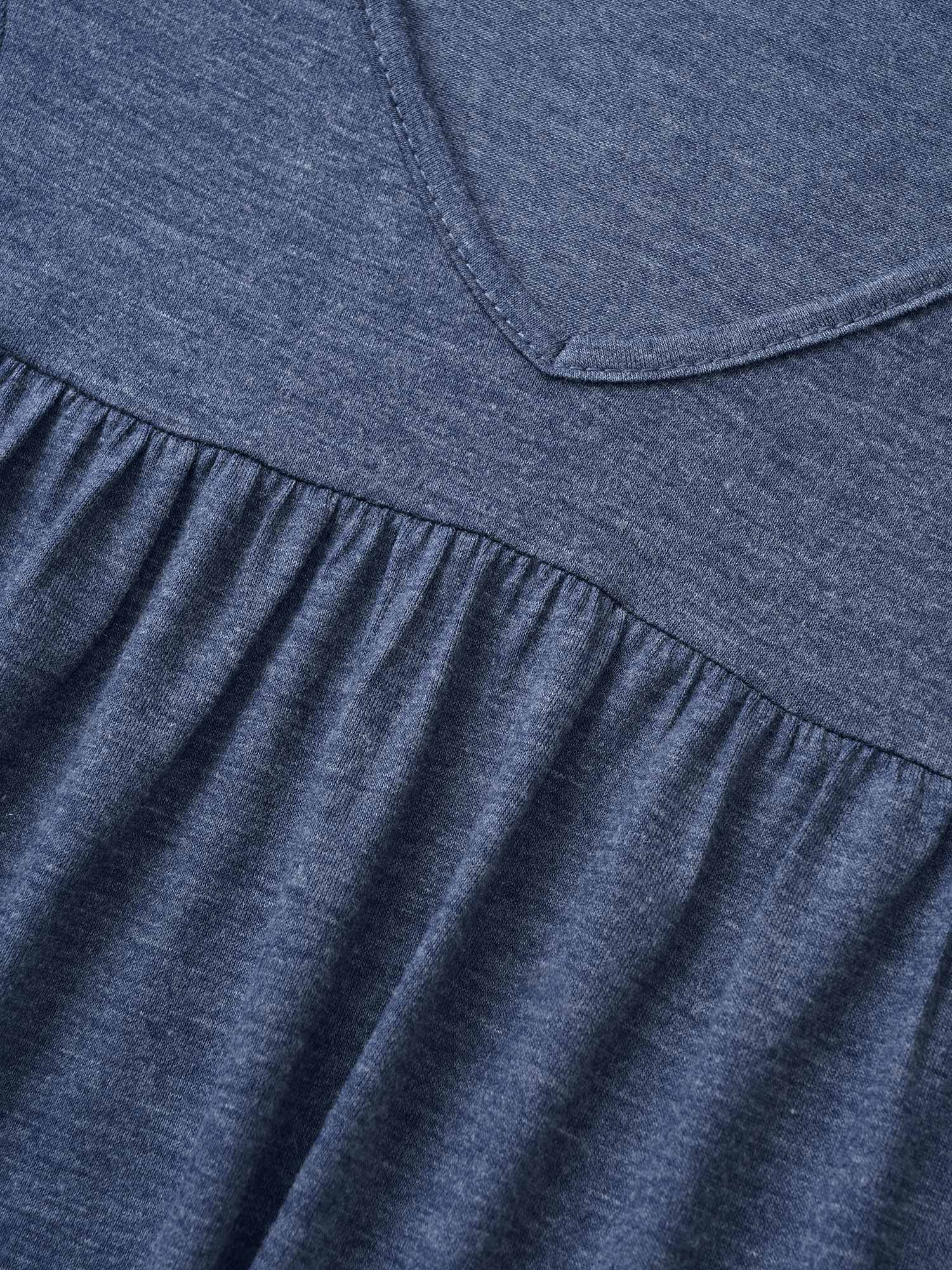 Solid Gathered Ruffle Trim Flounce Sleeve T-shirt - Image 21