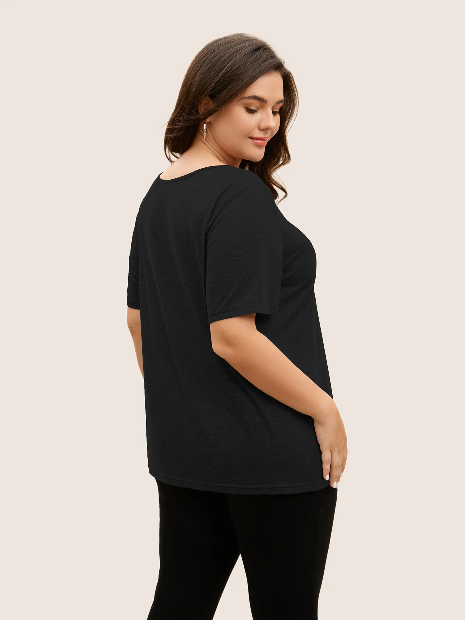 Solid Heather Crisscross Medium Stretch T-shirt - Image 3