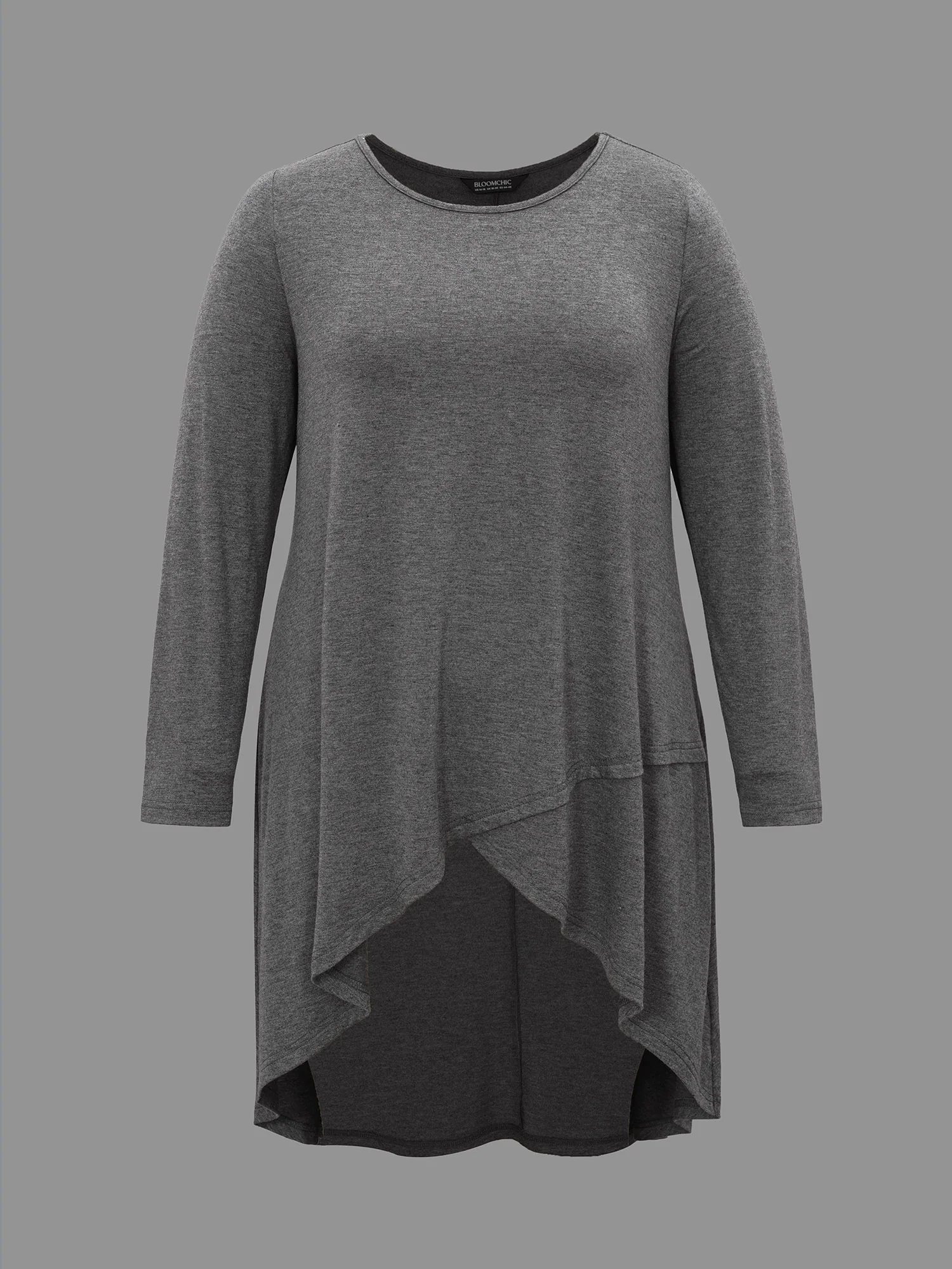 Solid Heather High Low Hem Top - Image 7