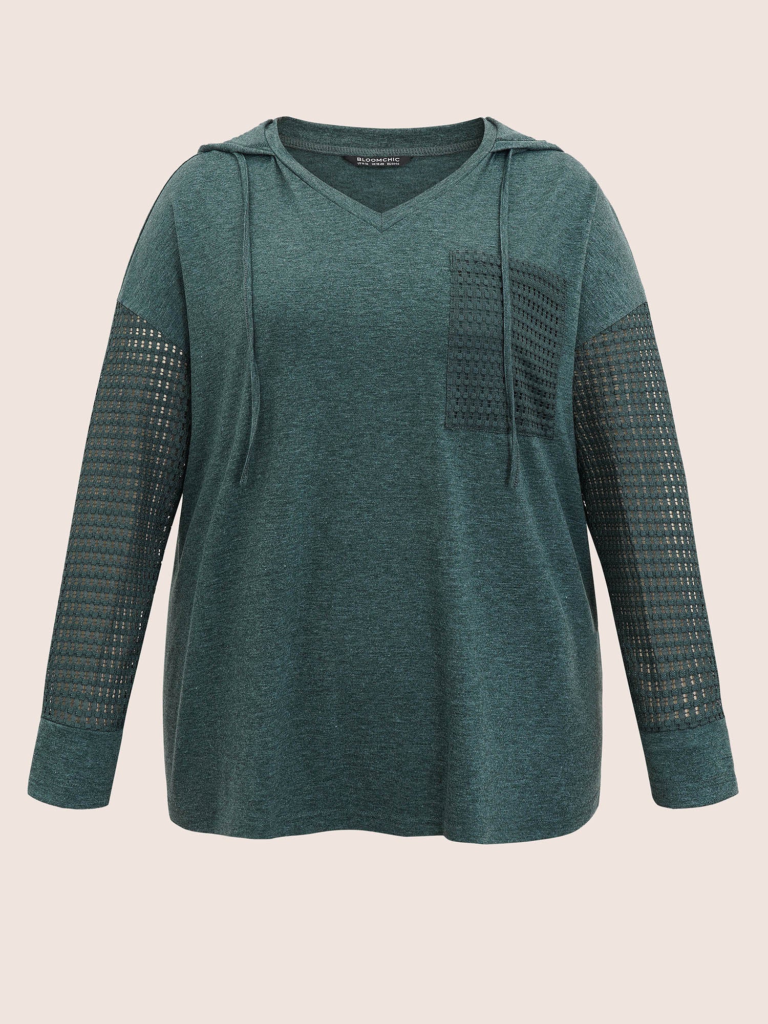 Solid Heather Patched Pocket Textured T-shirt - Image 6
