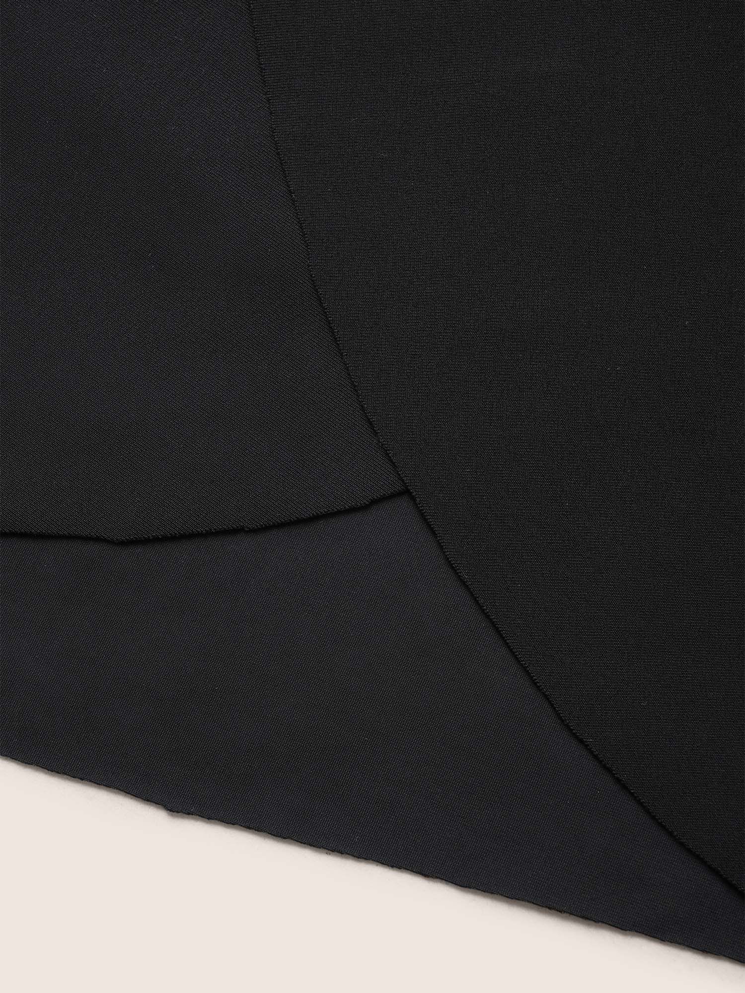 Solid High Rise Overlapped Hem Swim Short - Image 5