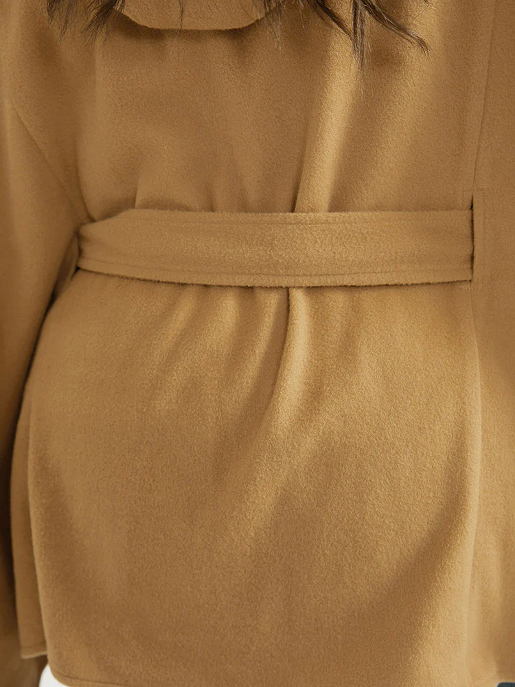 Solid Hooded Belted Batwing Sleeve Jacket - Image 11