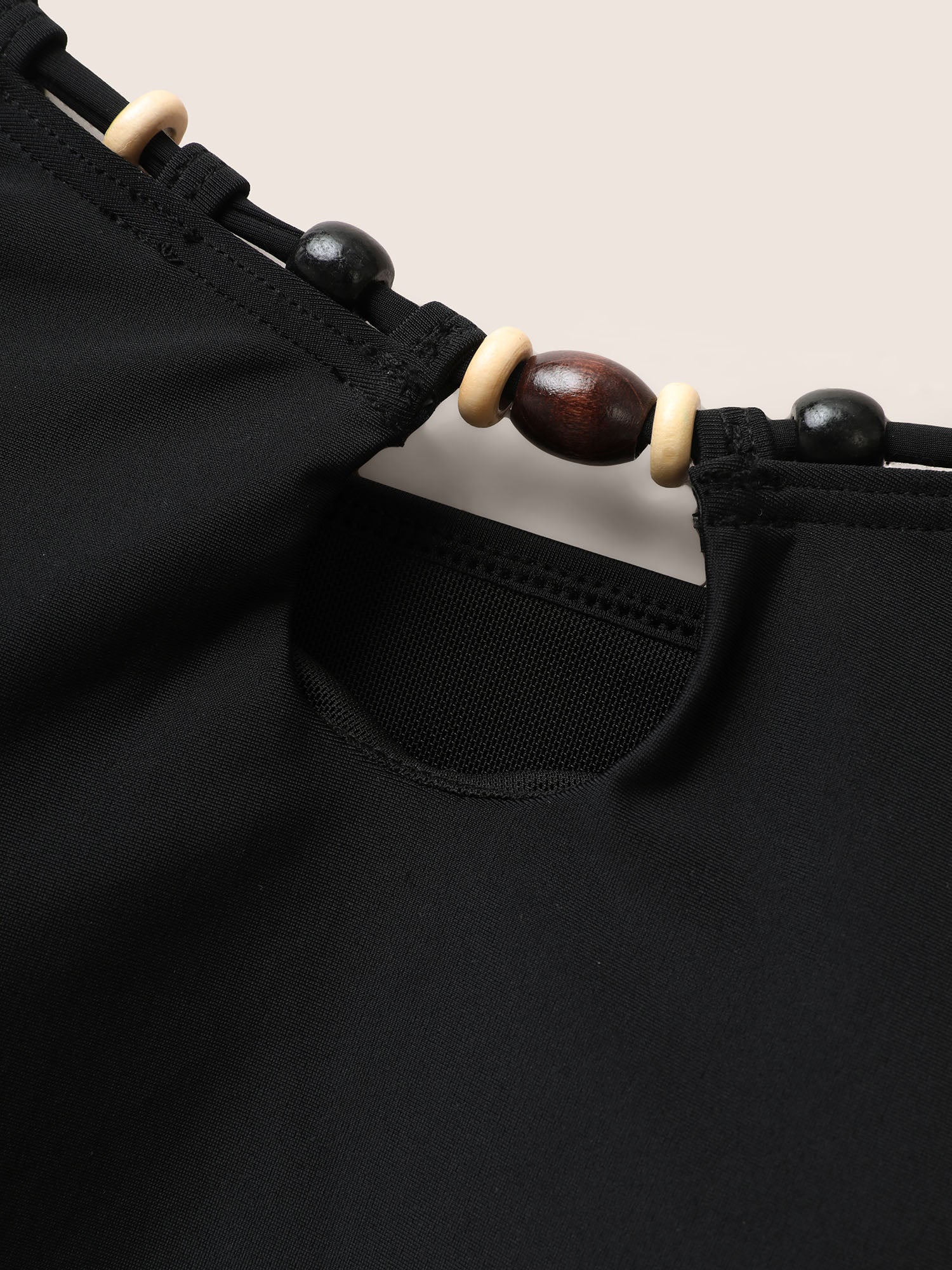 Solid Keyhole Adjustable Straps Swim Top - Image 6