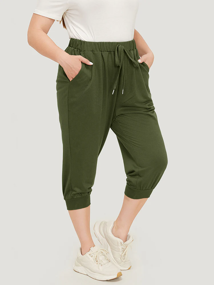 Solid Knot Front Pocket Carrot Pants - Image 3