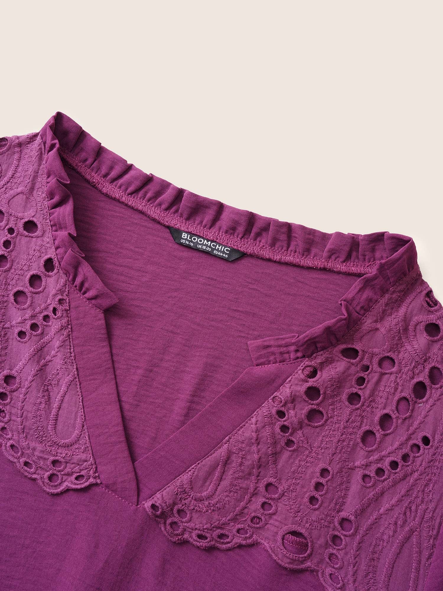 Solid Lace Panel Cut Out Belted Gathered Dress - Image 6