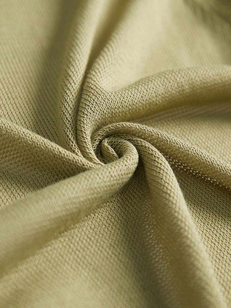 Solid Patched Pocket Geometric Eyelet Raglan Sleeve Cardigan - Image 6