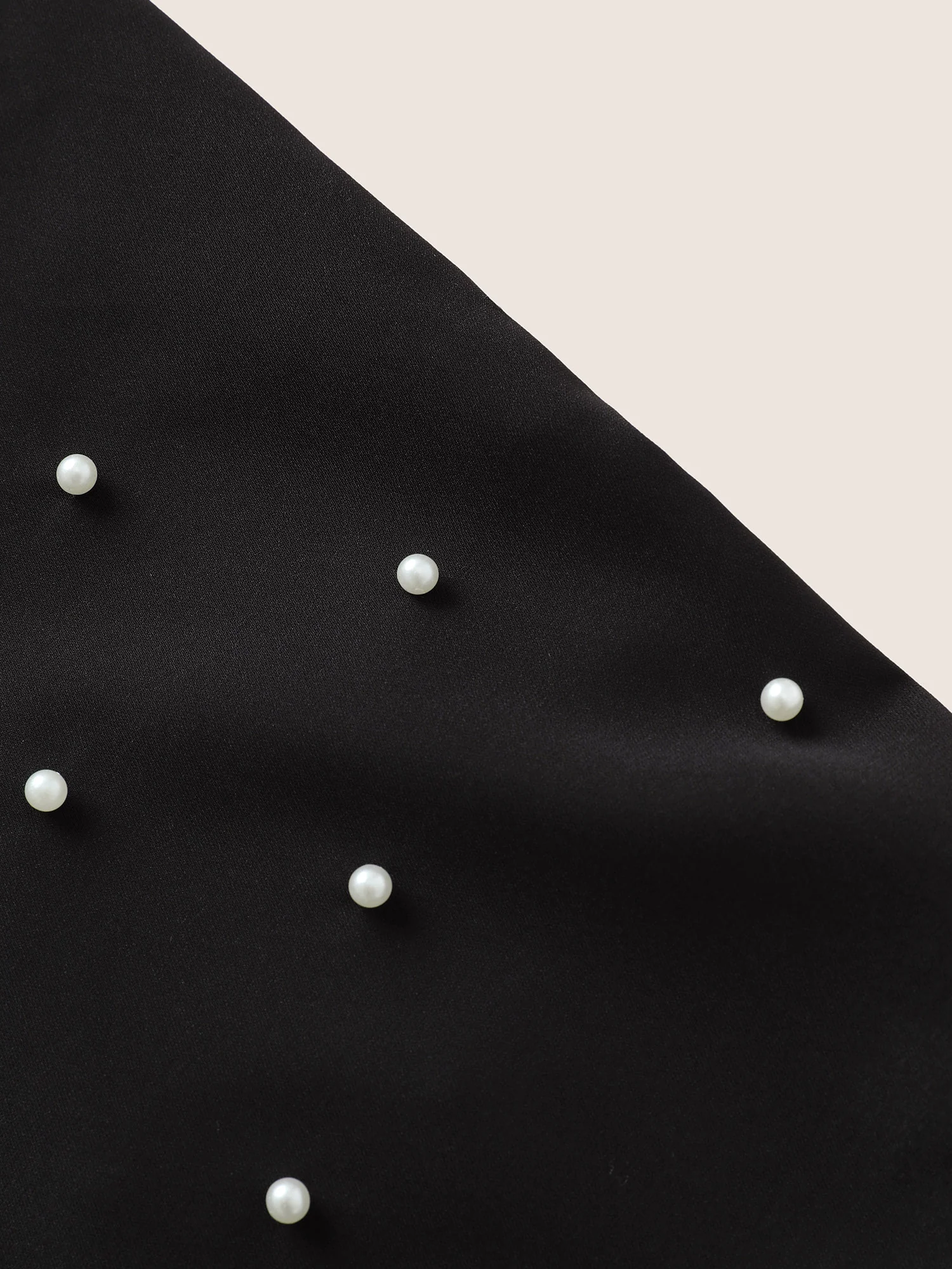 Solid Pearl Beaded Ruffle Layered Sleeve Blouse - Image 6