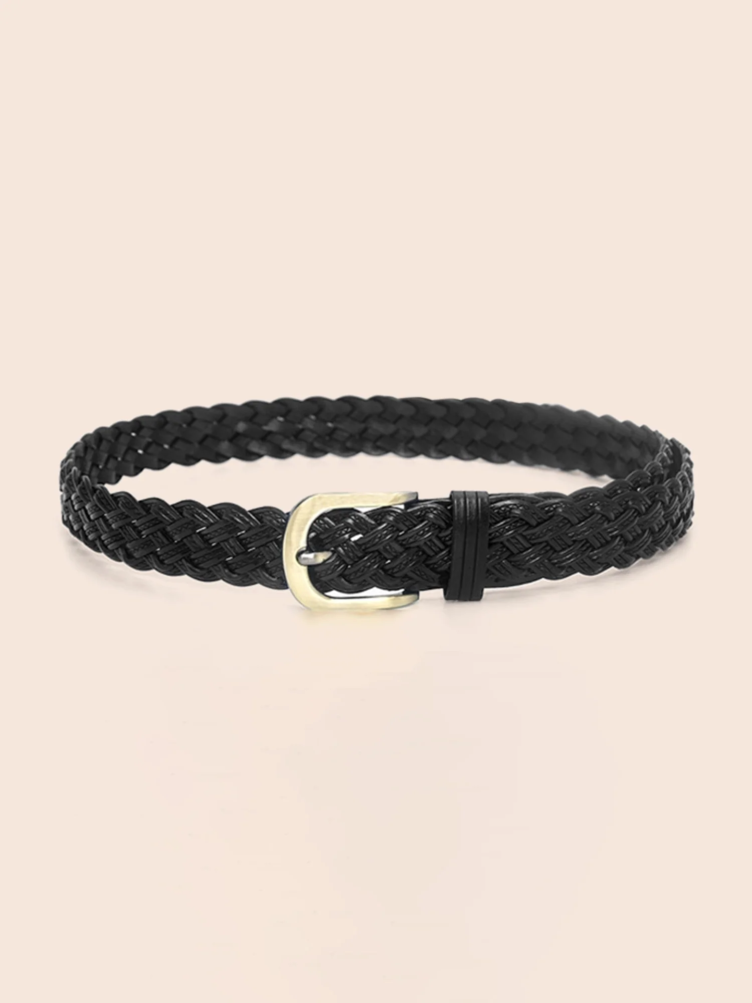 Solid Pin Buckle Woven Belt - Image 4