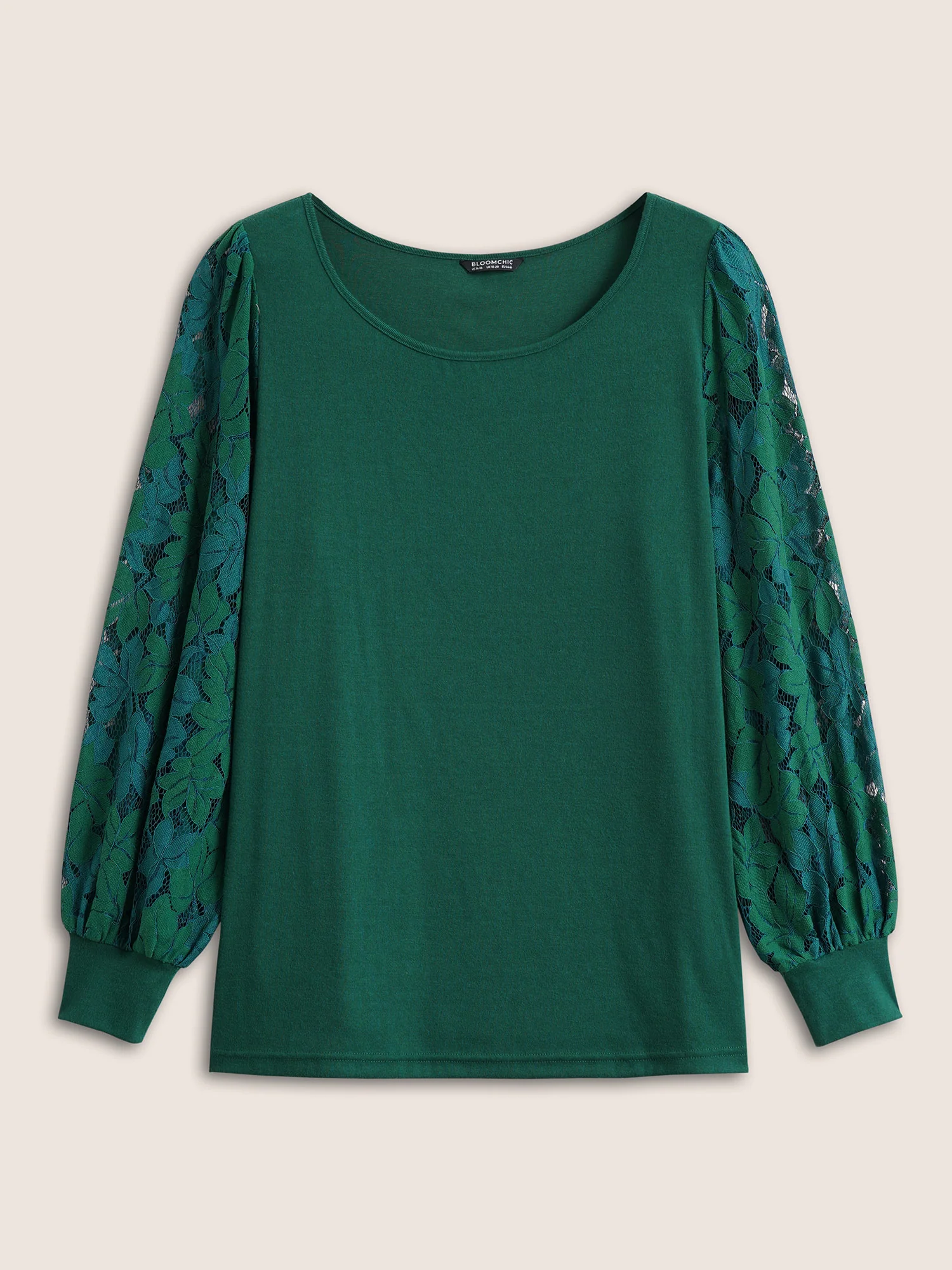 Solid Plants Guipure Lace Gathered T-shirt - Image 7