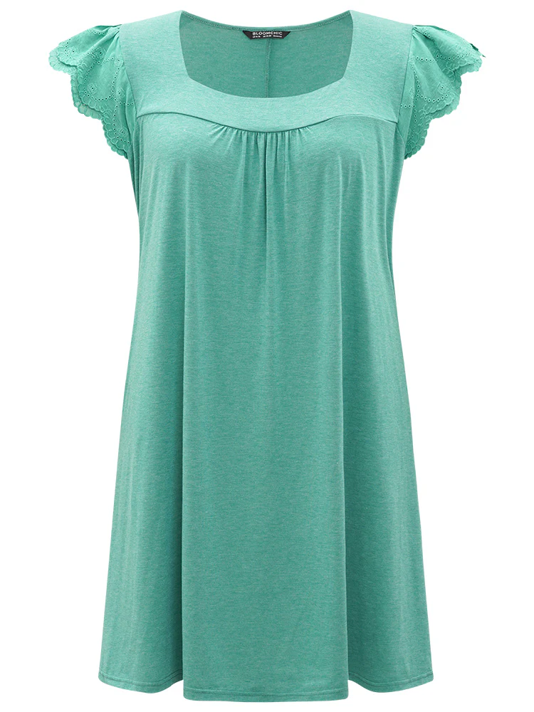 Supersoft Essentials Lace Panel Square Neck Layered Dress - Image 10